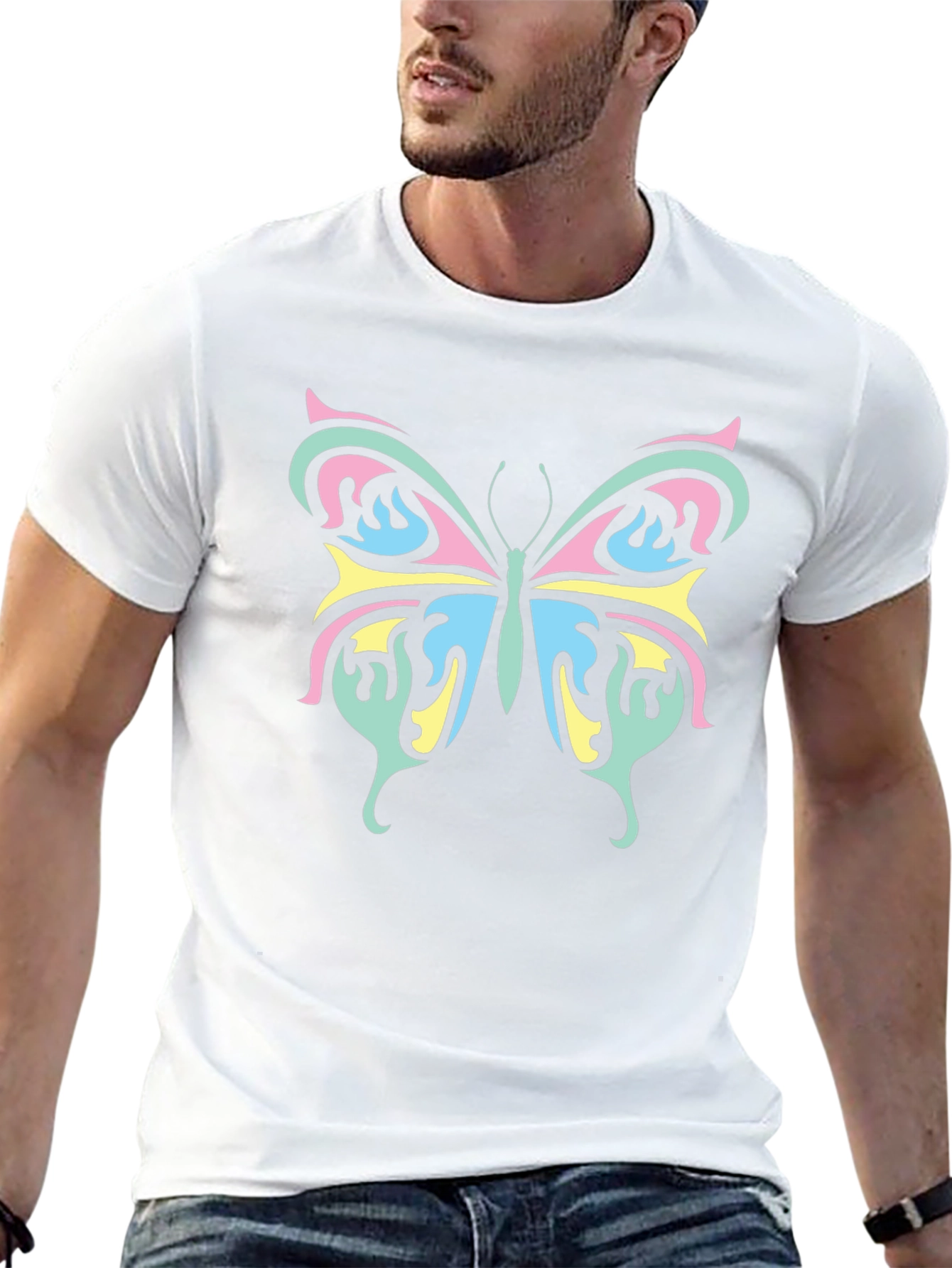 Butterfly Graphic Tee - Trendy Casual Shirt