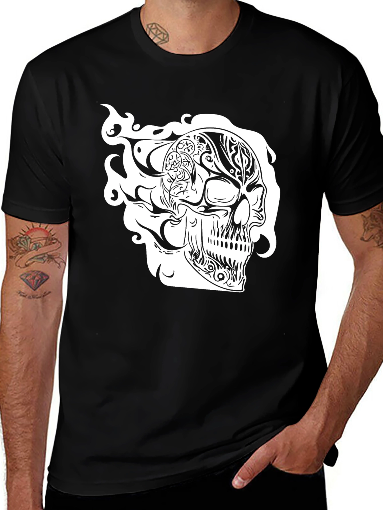 Skull Graphic Tee - Mens Black T-Shirt