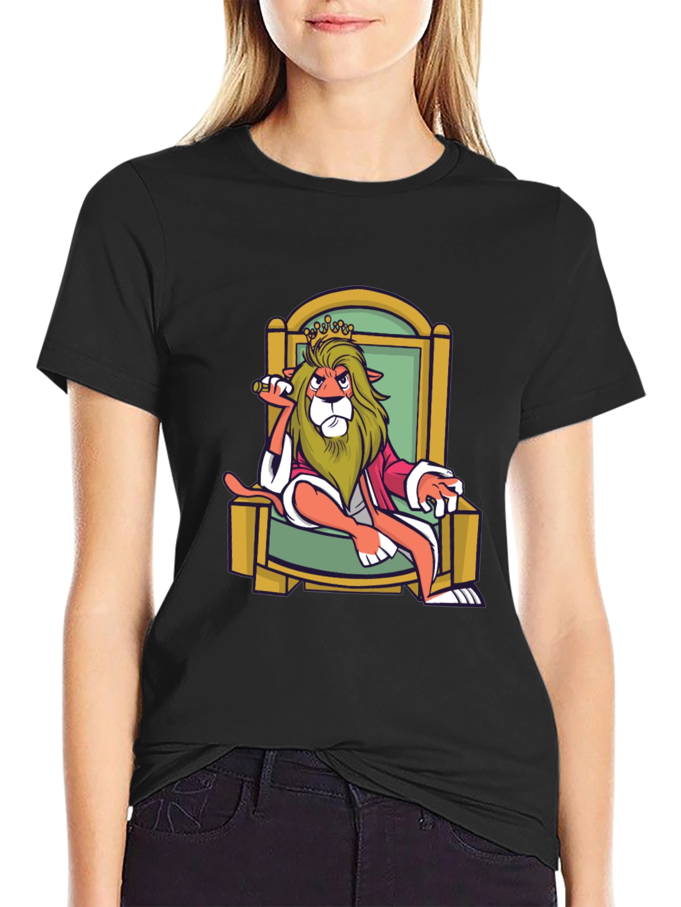 King Lion Graphic T-Shirt - Black