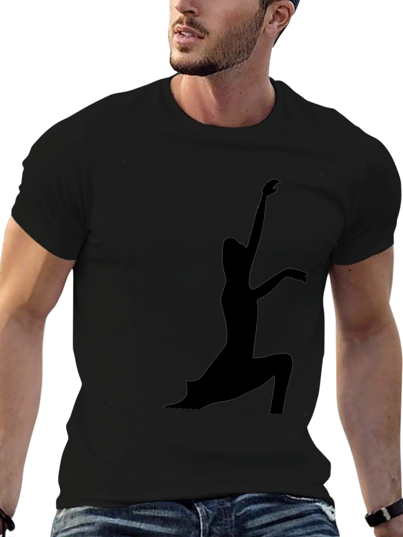 Yoga Silhouette Black T-Shirt
