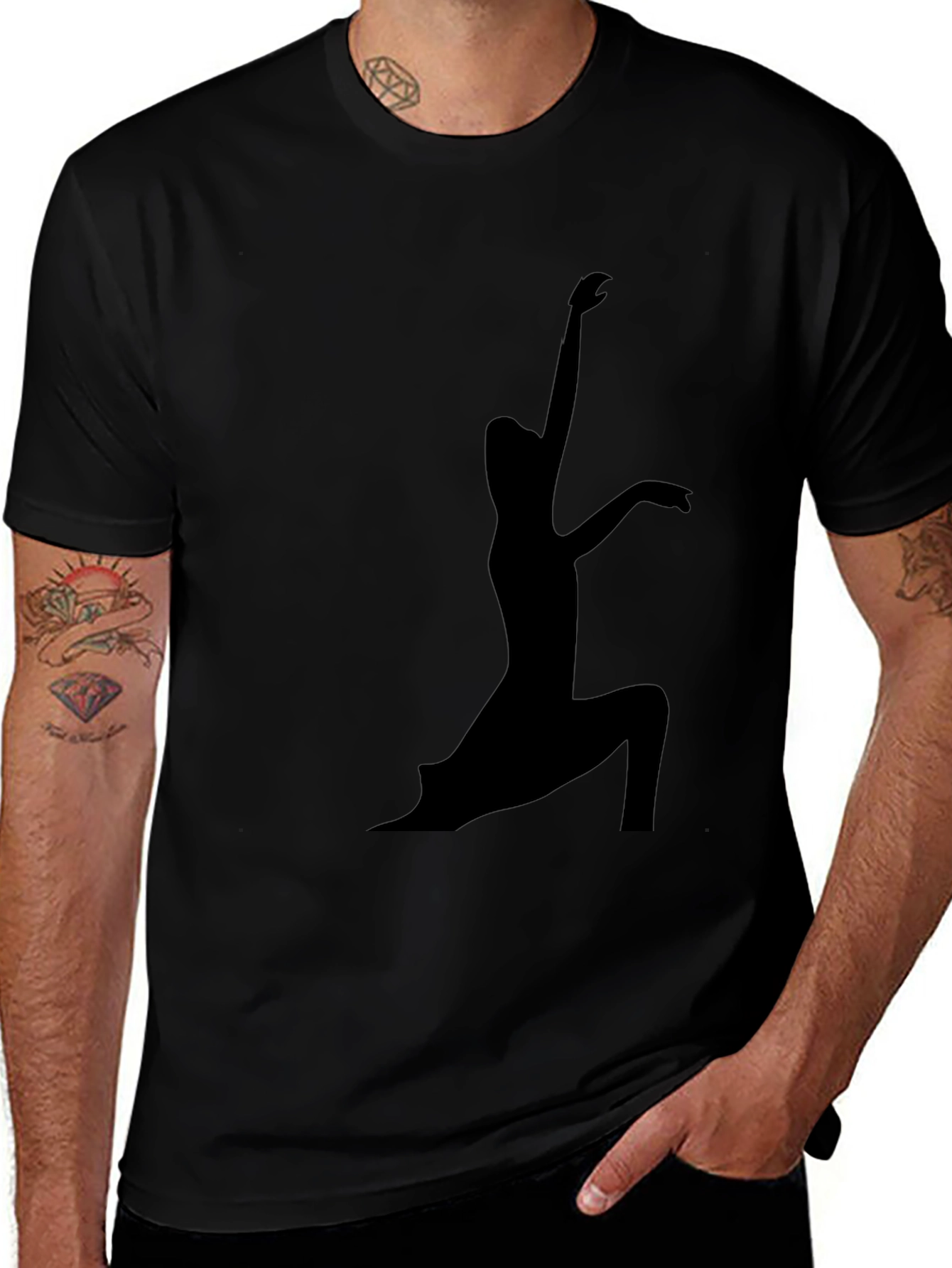 Yoga Silhouette Black T-Shirt
