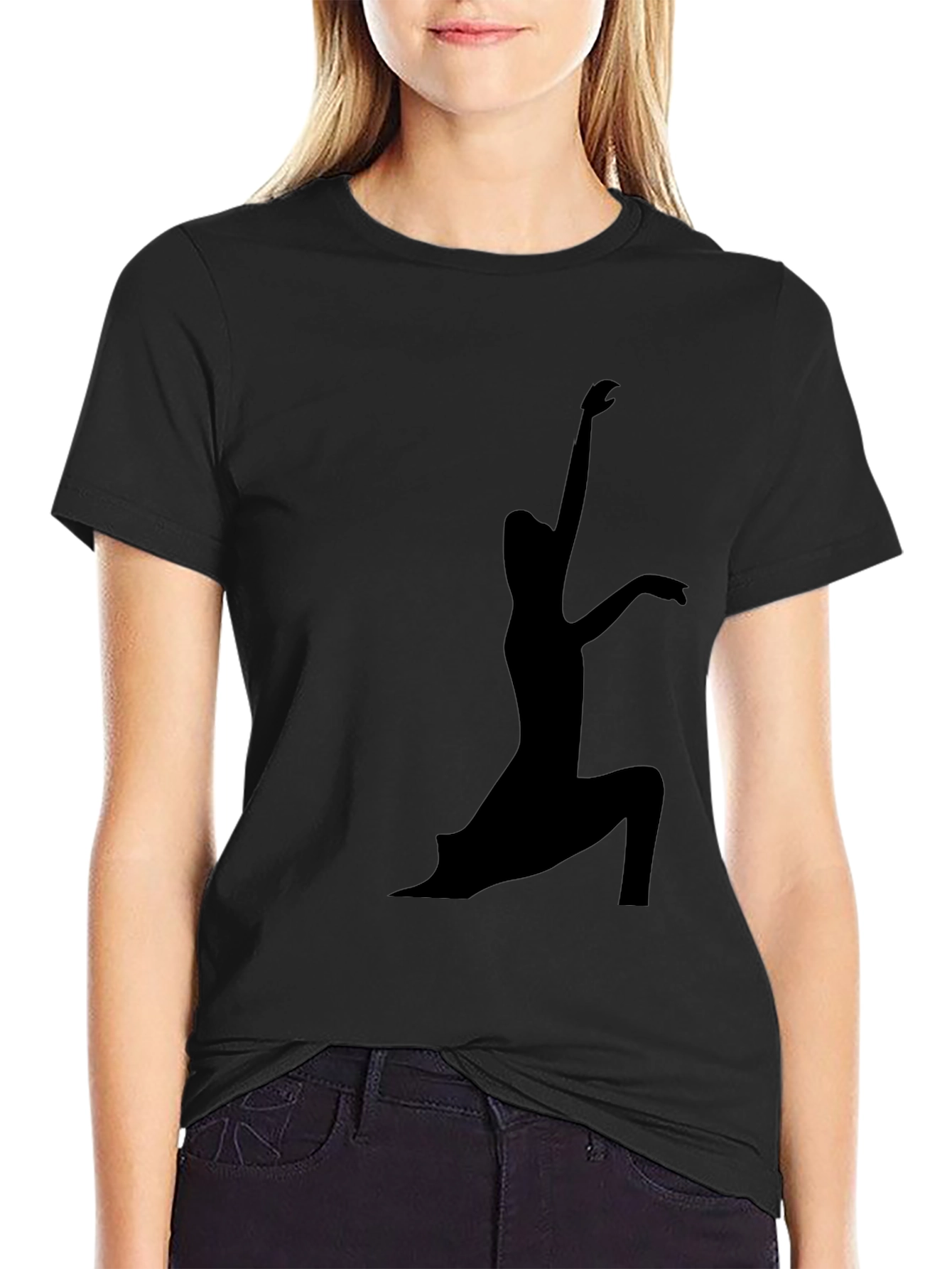 Yoga Silhouette Black T-Shirt