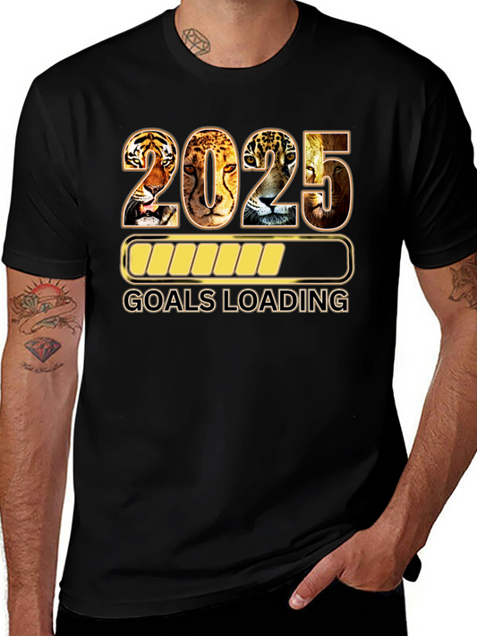 2025 Goals Loading Black T-Shirt