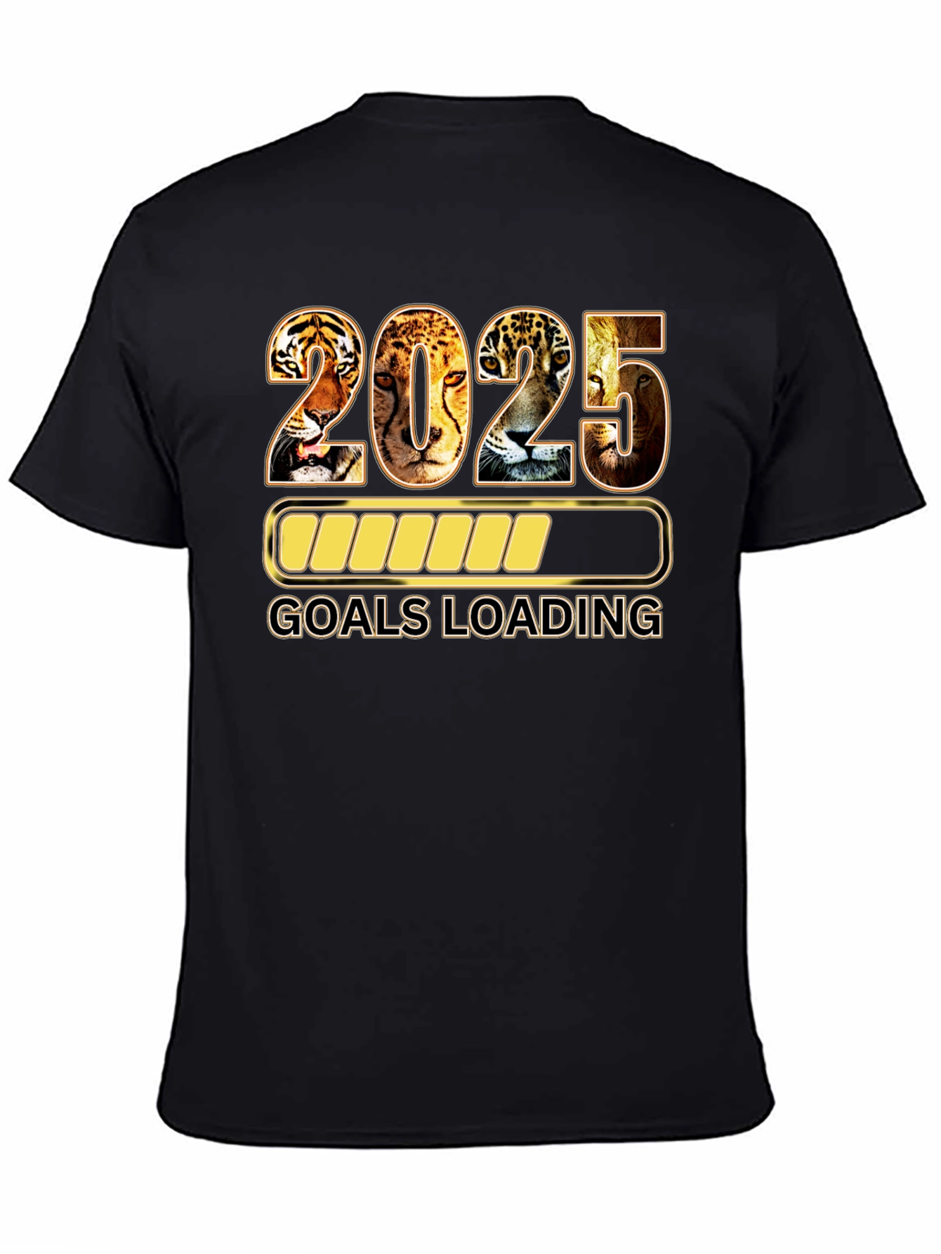 2025 Goals Loading Black T-Shirt