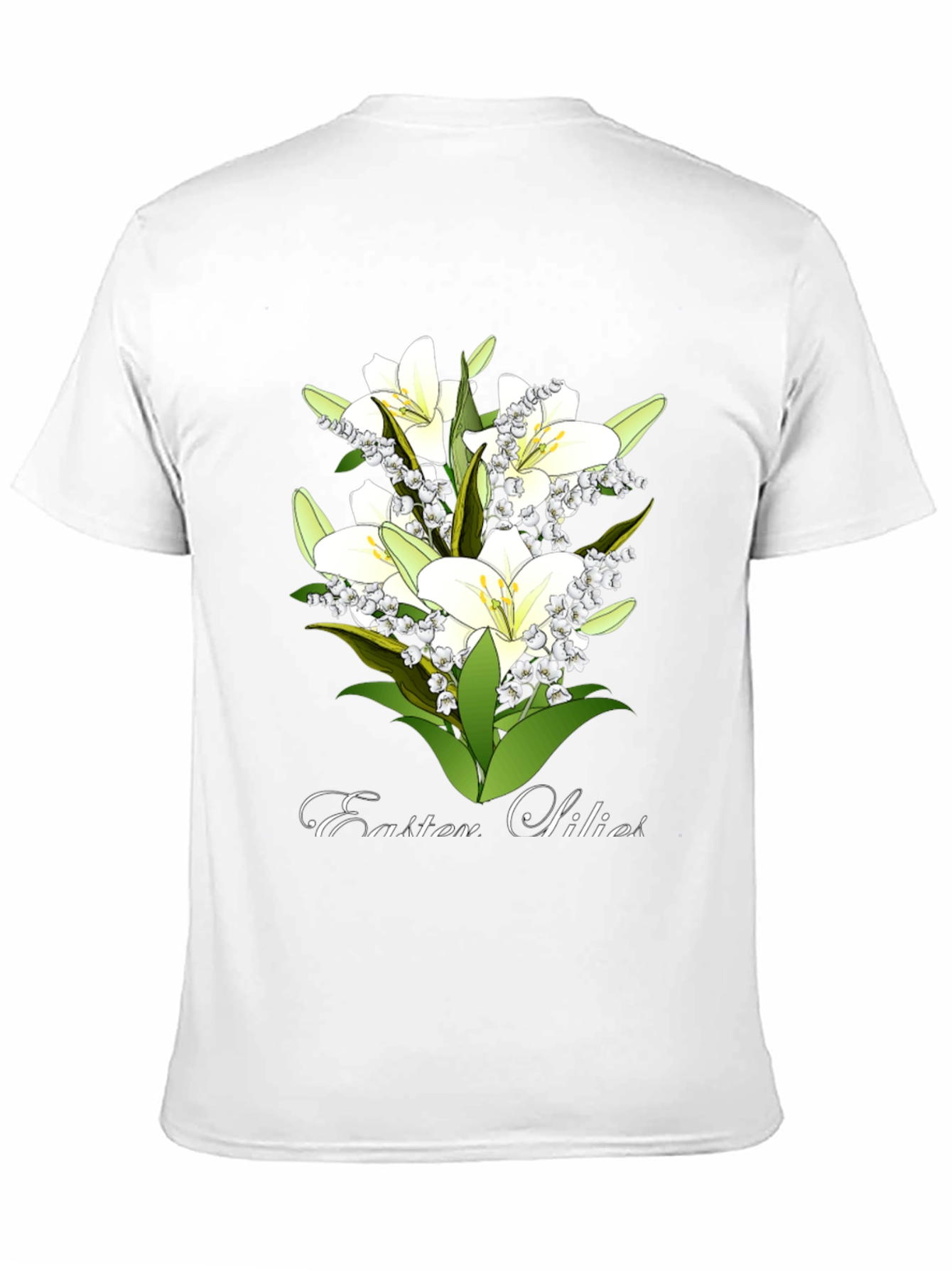 Easter Lilies Graphic Tee - Black Cotton T-Shirt