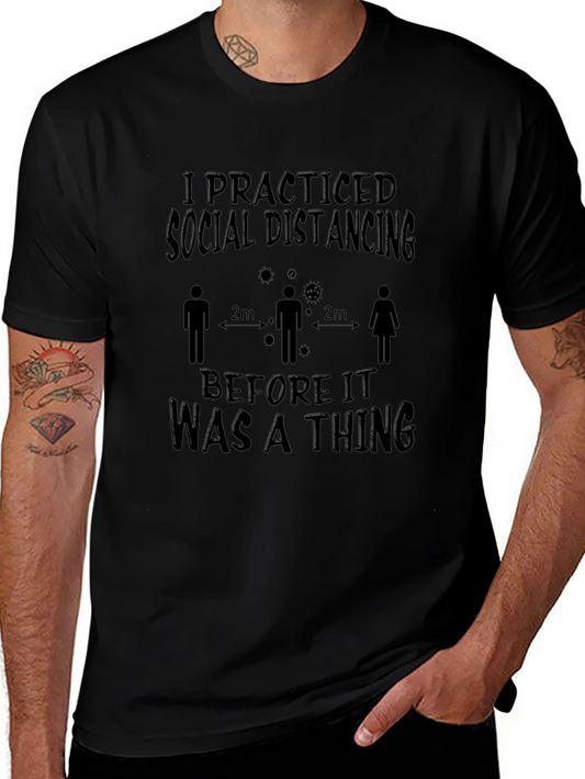 Social Distancing T-Shirt - Black Graphic Tee