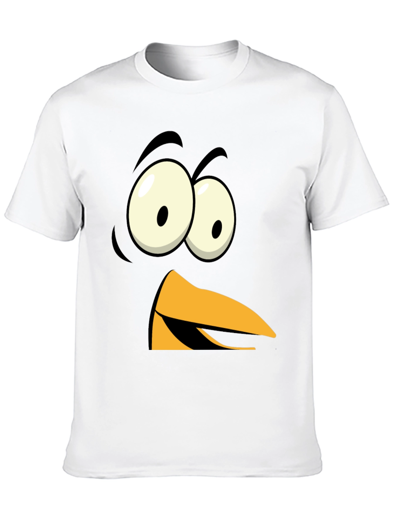 Funny Angry Bird Face Graphic Tee - Black