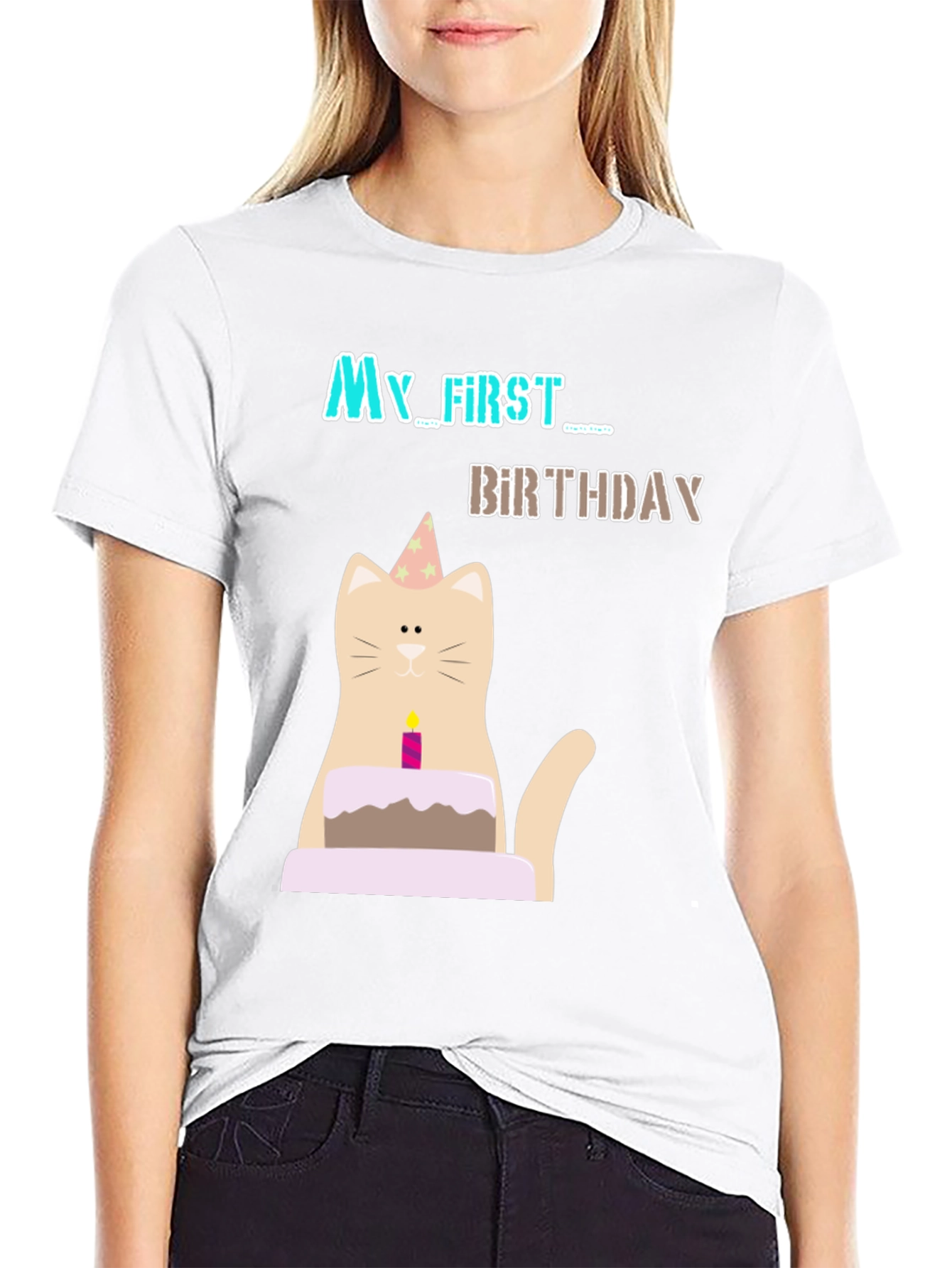 My First Birthday Cat Graphic T-Shirt