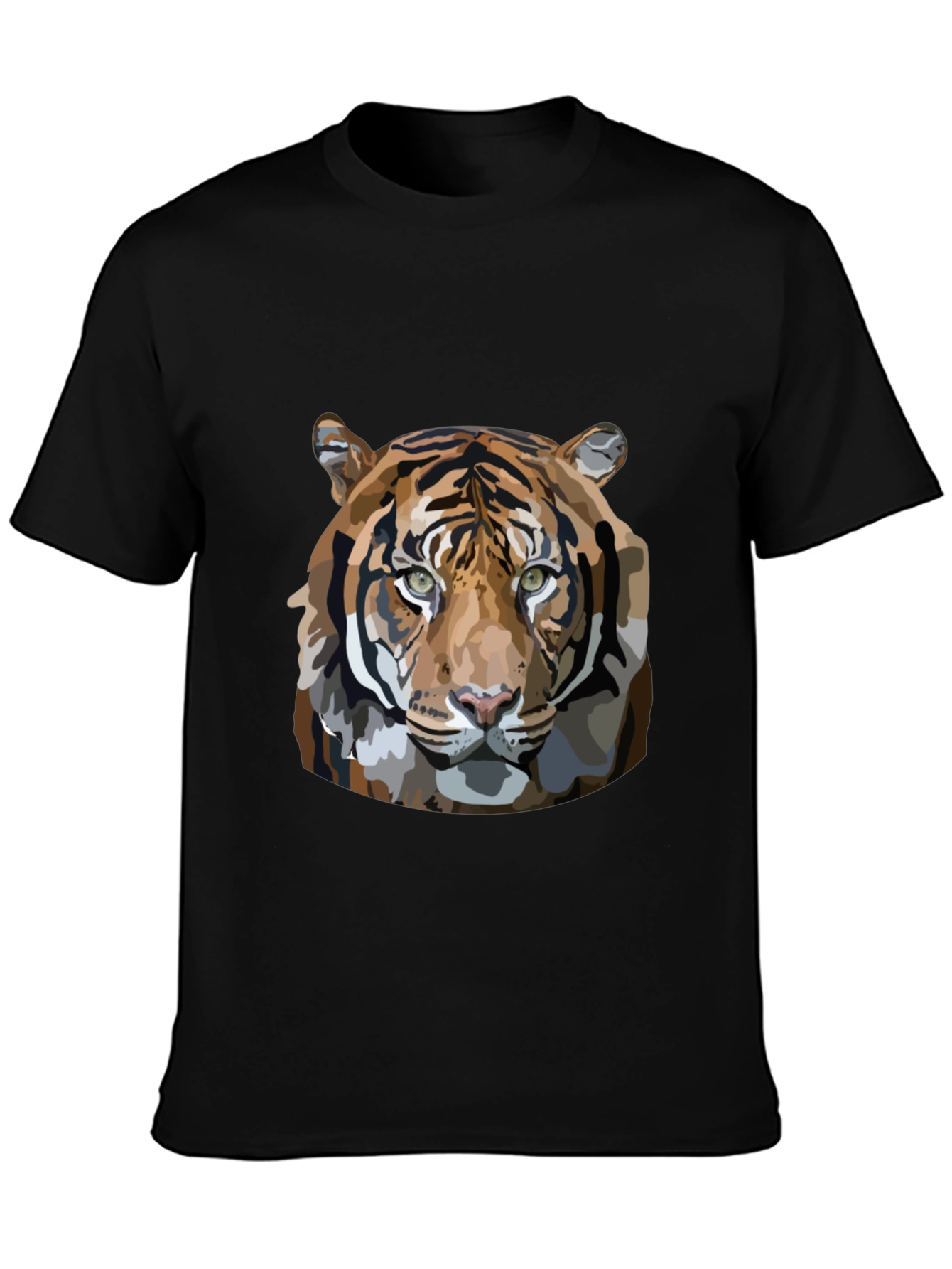 Tiger Graphic Print Mens Black T-Shirt