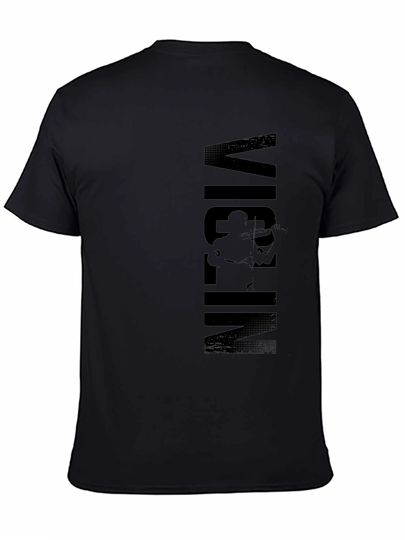 Violin Player Graphic Print Black T-Shirt