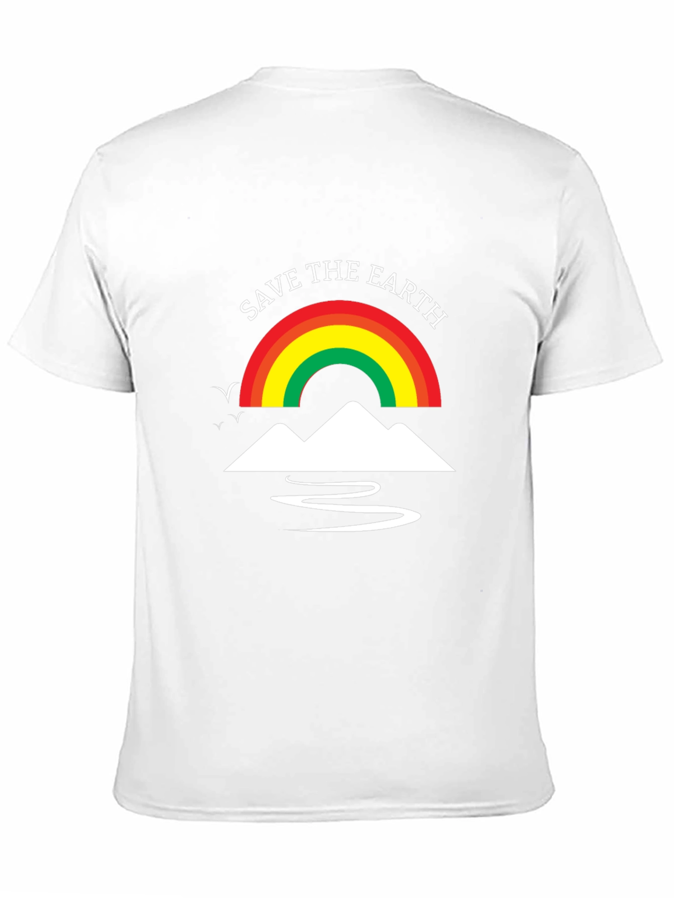 Save The Earth T-Shirt Rainbow Mountain Design