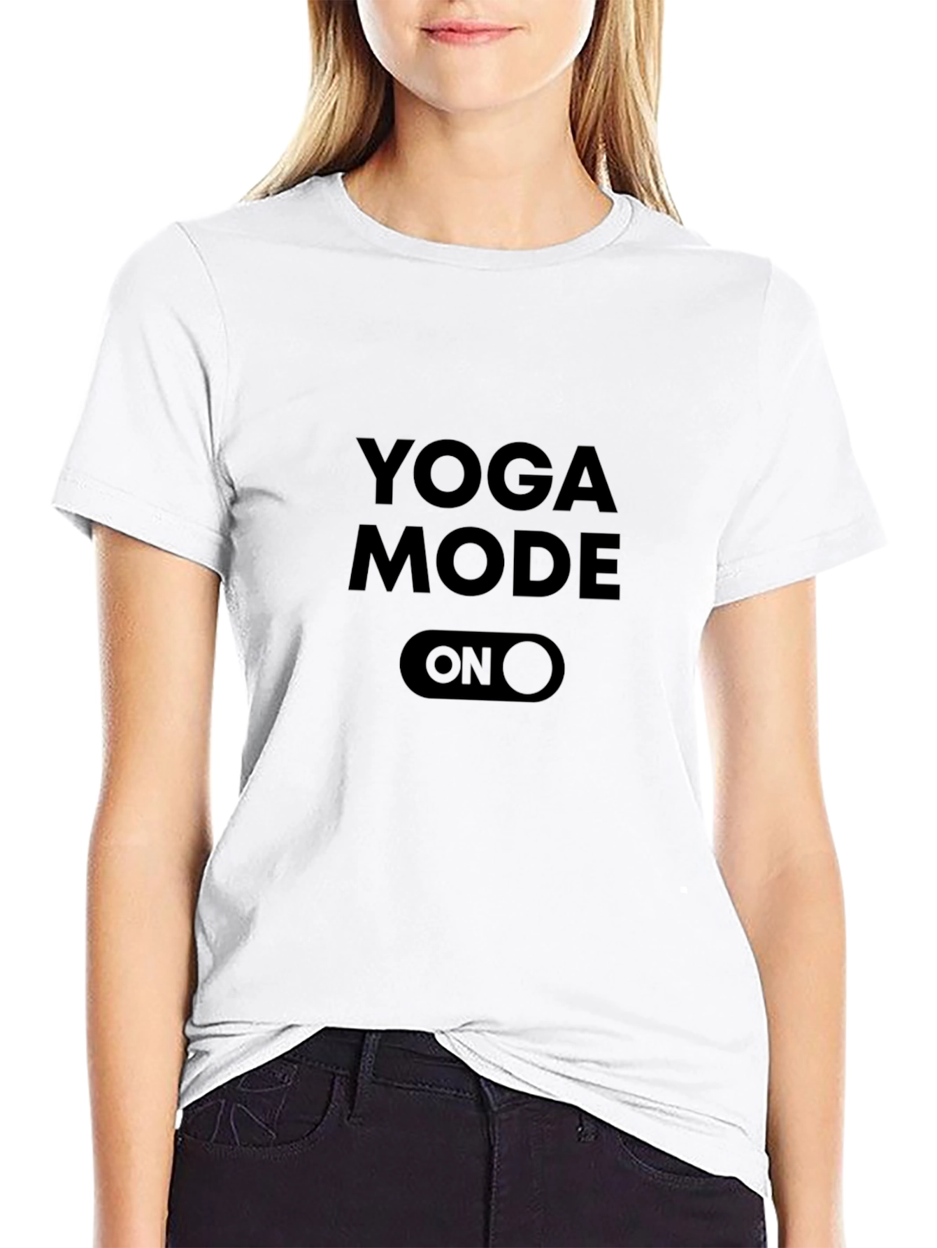 Yoga Mode On Graphic Tee - Black Cotton T-Shirt