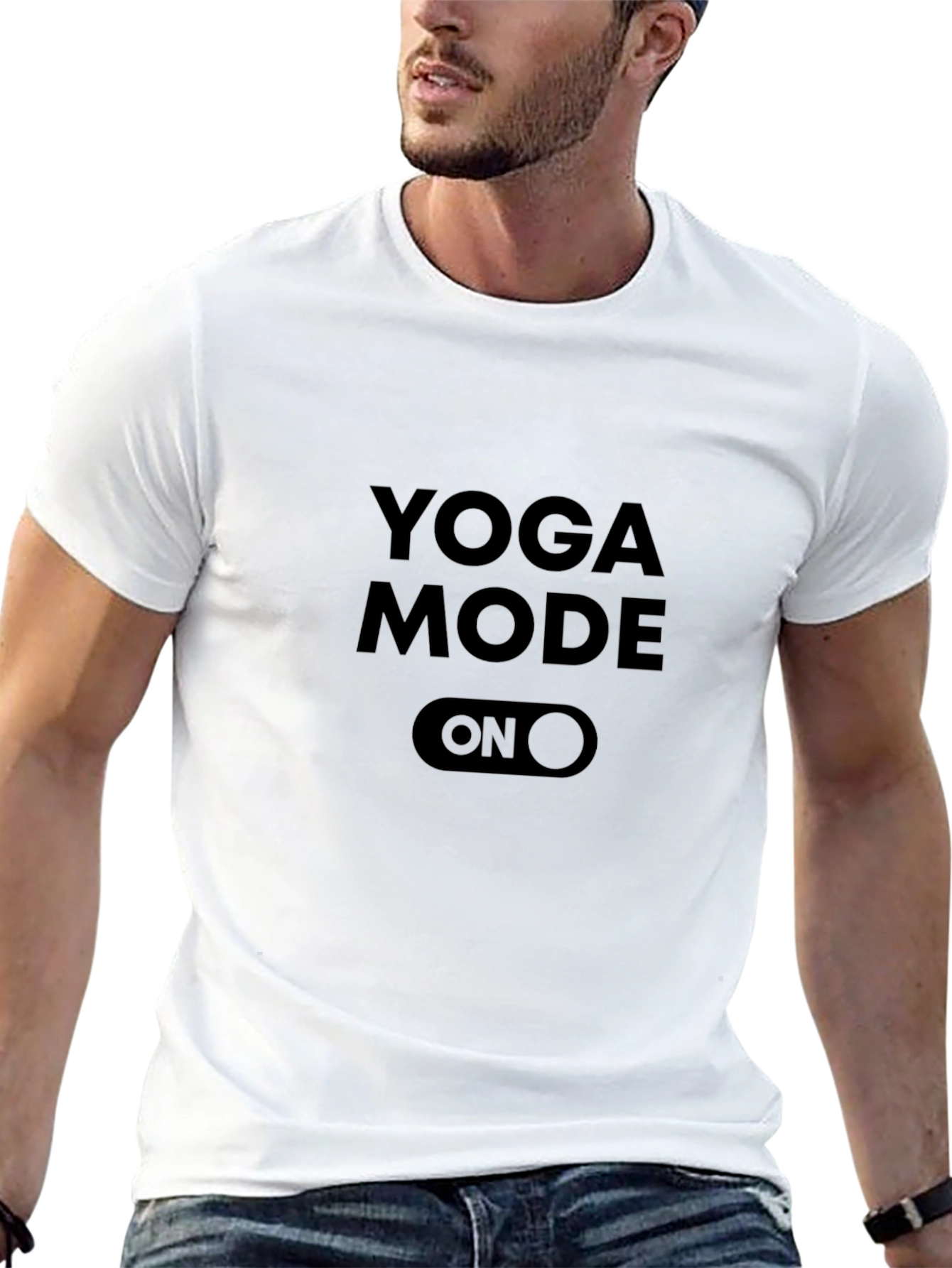 Yoga Mode On Graphic Tee - Black Cotton T-Shirt