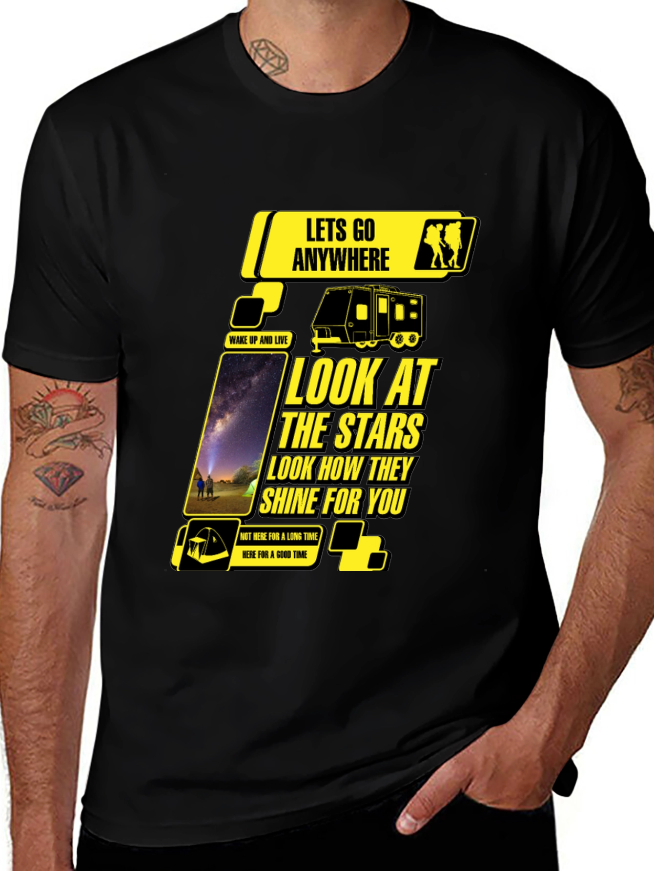 Look at the Stars Black Graphic Tee