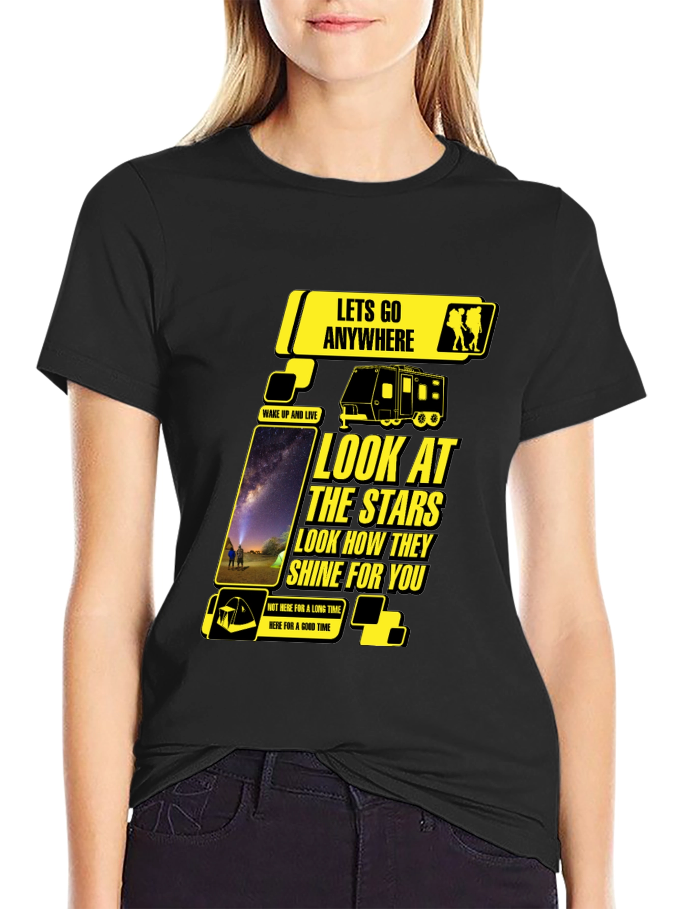 Look at the Stars Black Graphic Tee