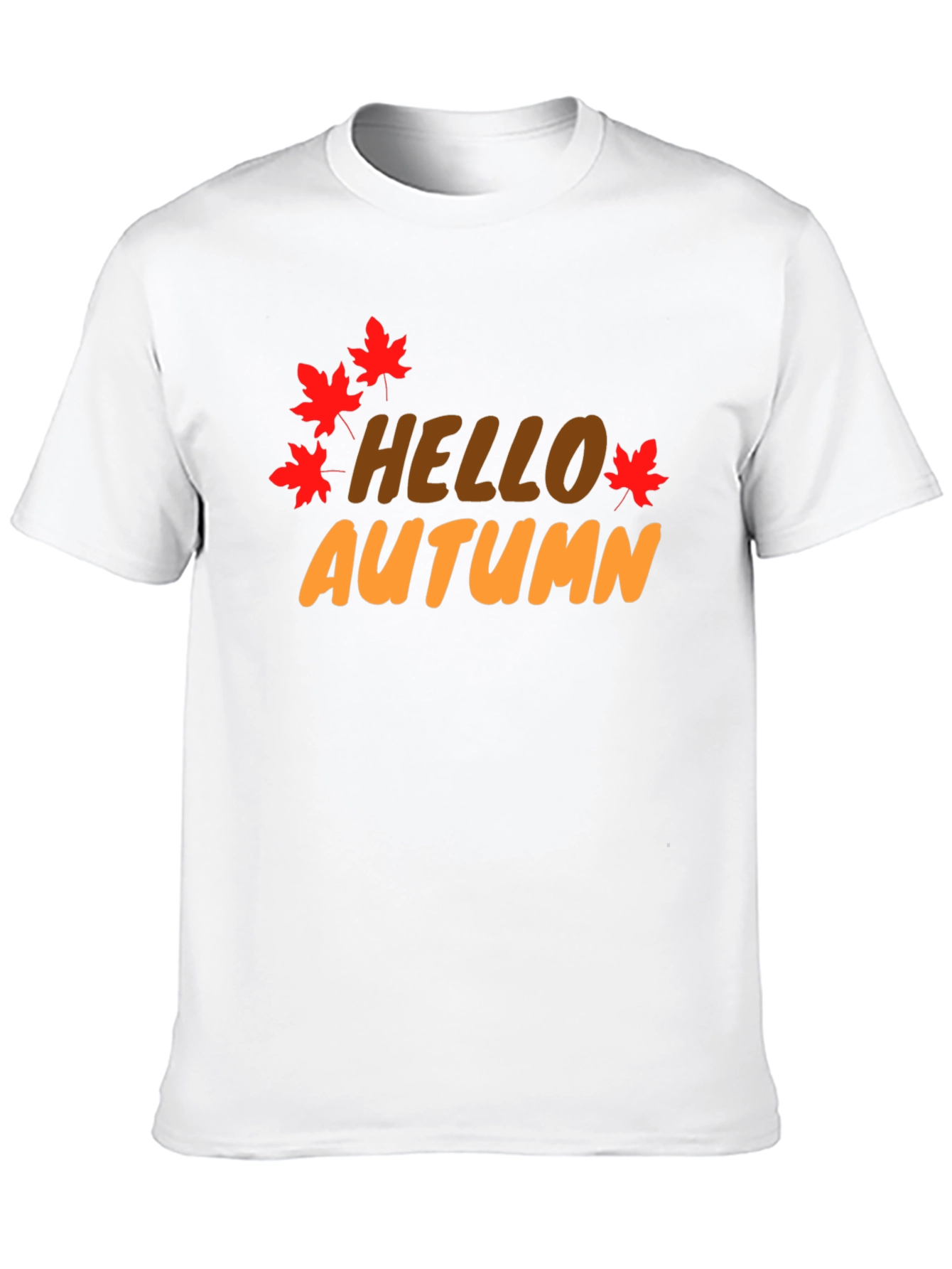 Hello Autumn Black Graphic T-Shirt