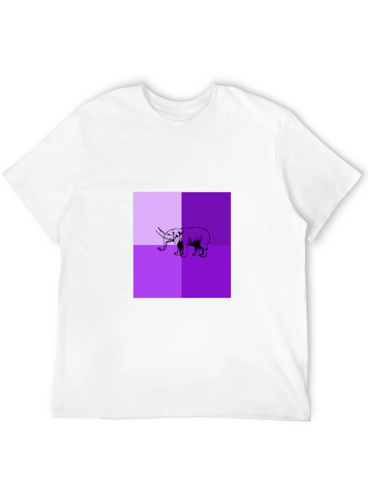 Mens Black T-Shirt with Elephant Graphic