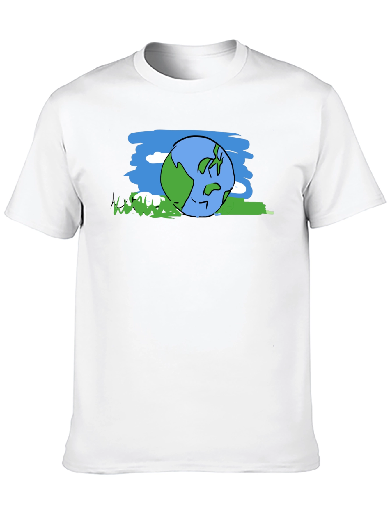 Cartoon Earth Graphic Tee - Black