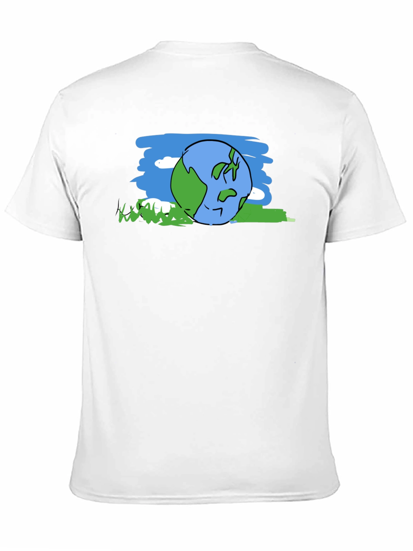 Cartoon Earth Graphic Tee - Black