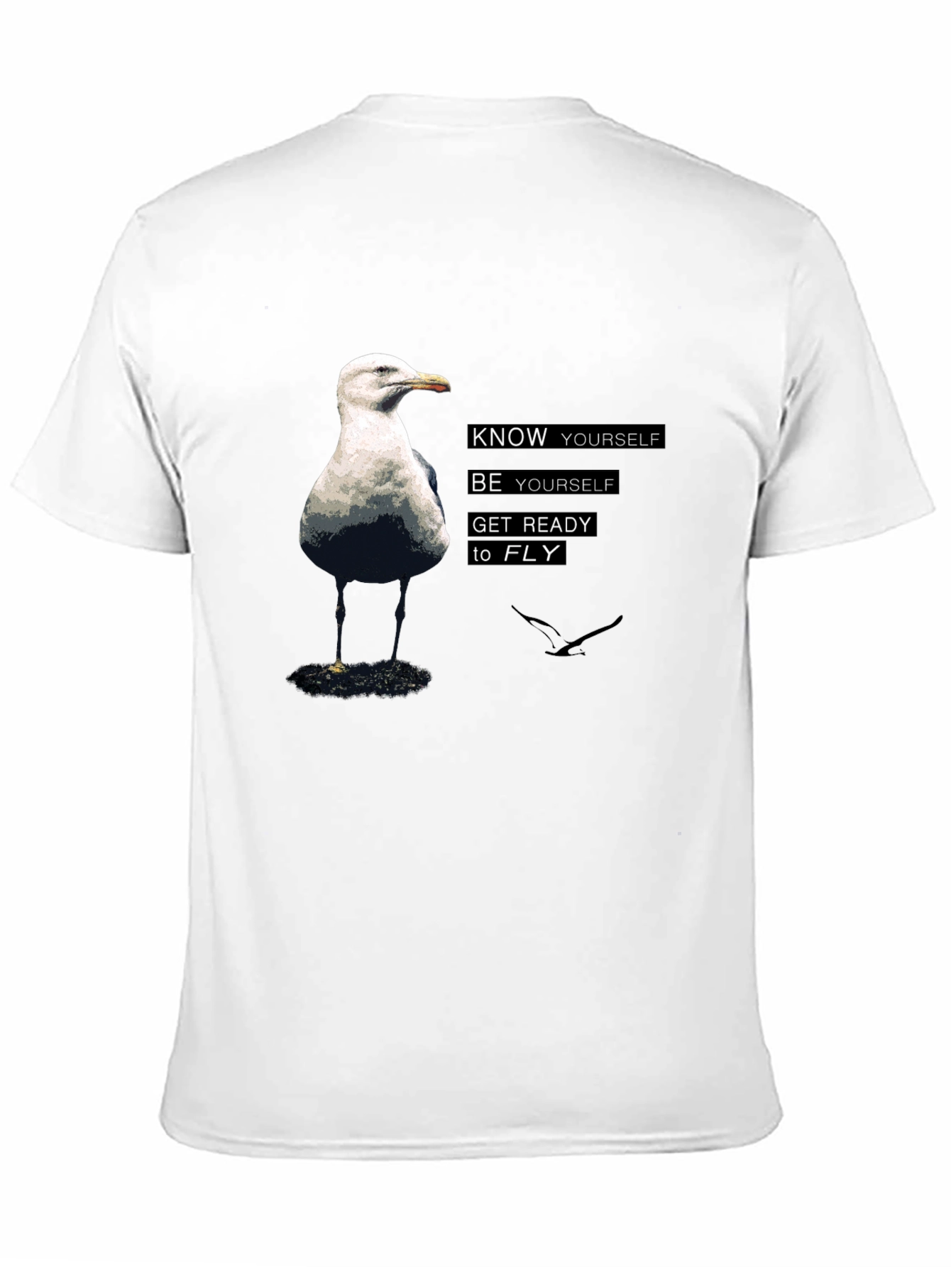 Know Yourself Bird Graphic Black T-Shirt