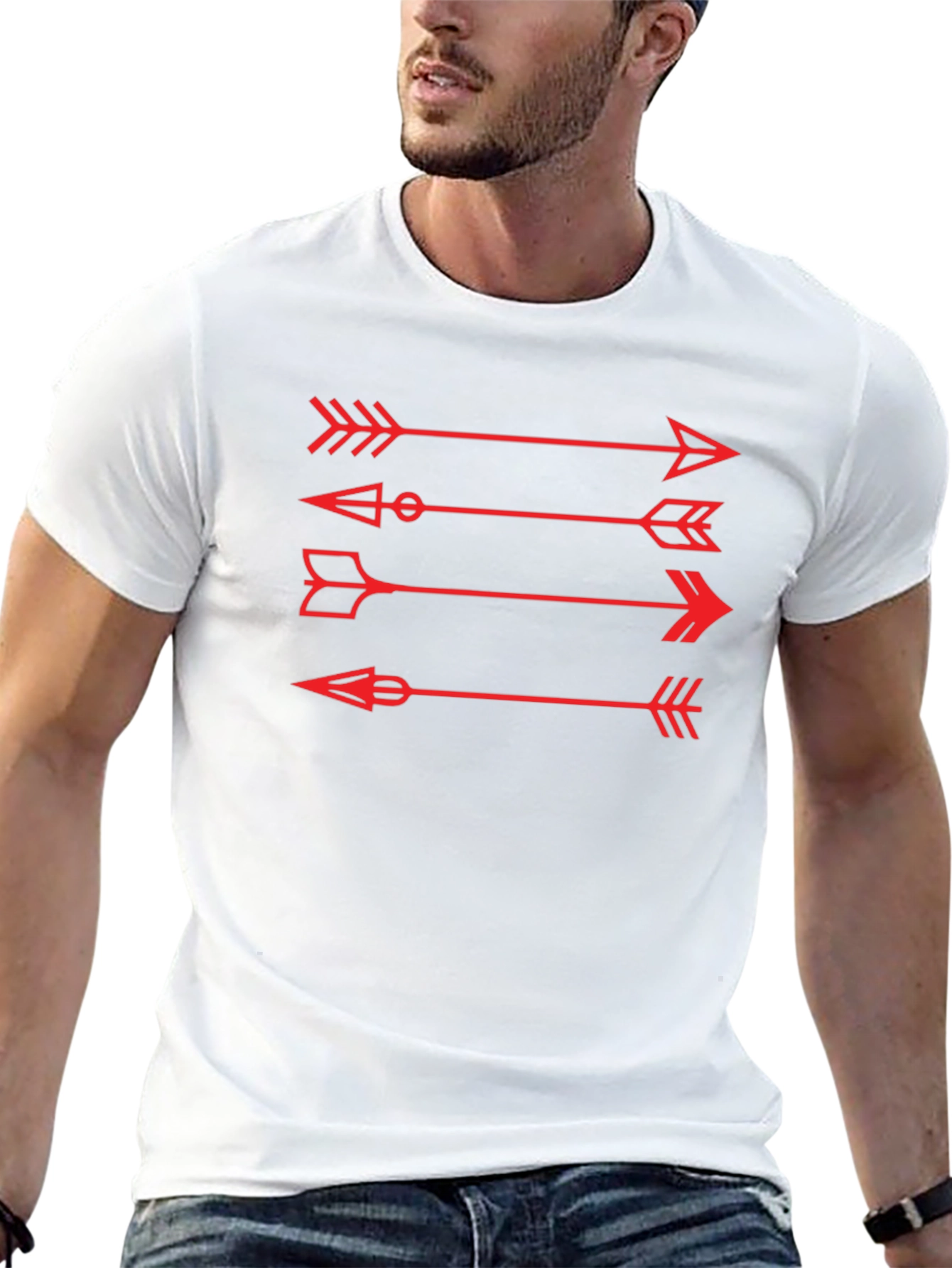 Arrows Graphic Tee - Black Cotton Casual Shirt
