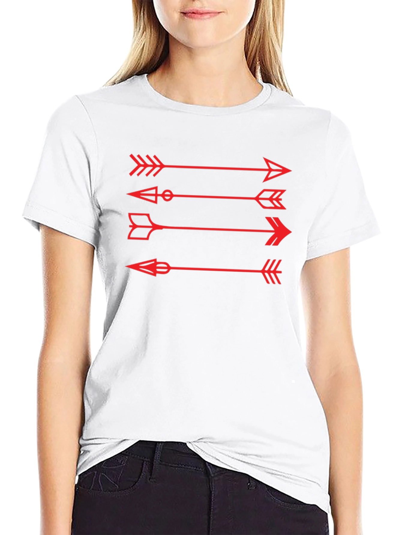 Arrows Graphic Tee - Black Cotton Casual Shirt