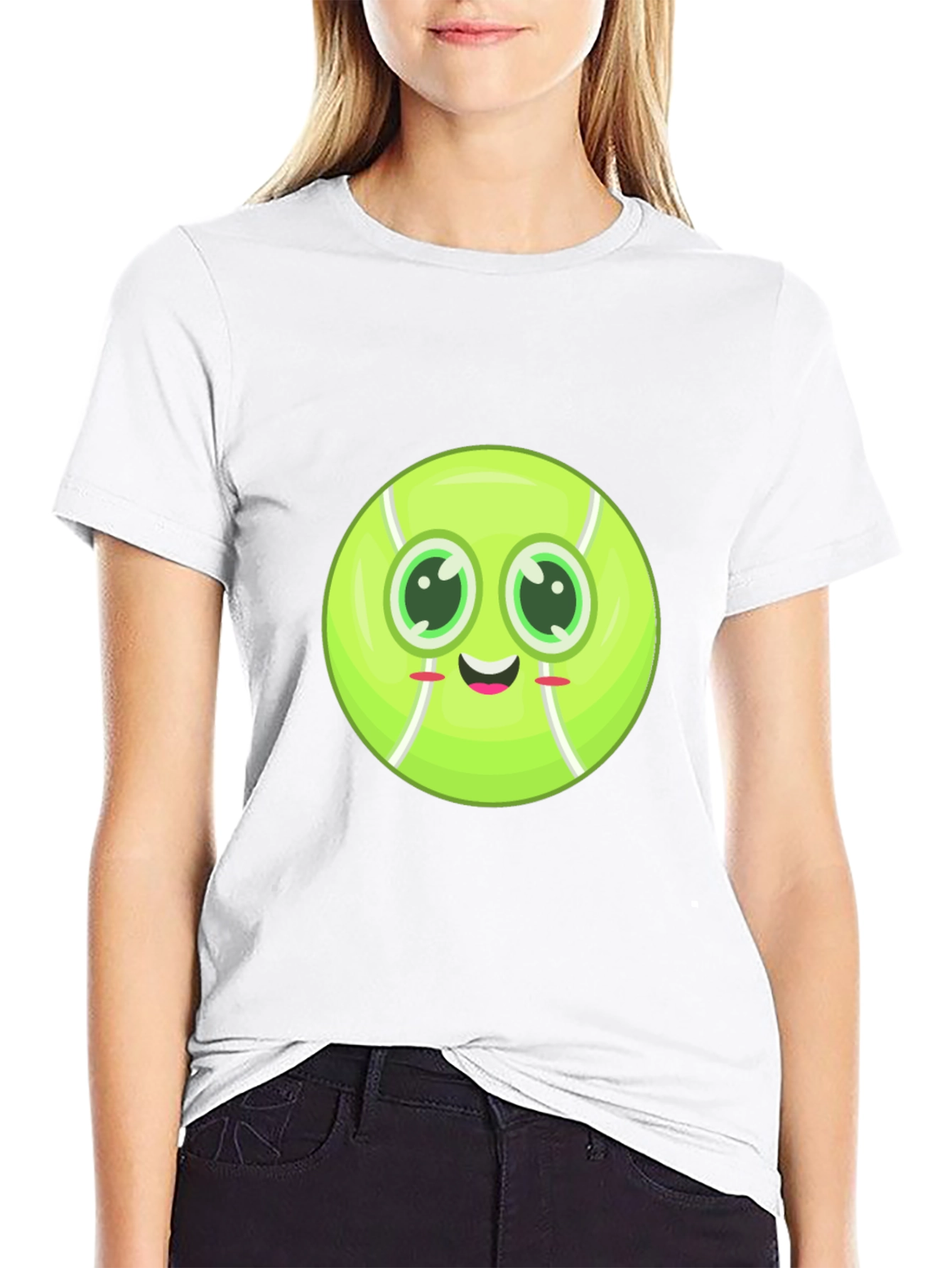 Cute Tennis Ball Face T-Shirt