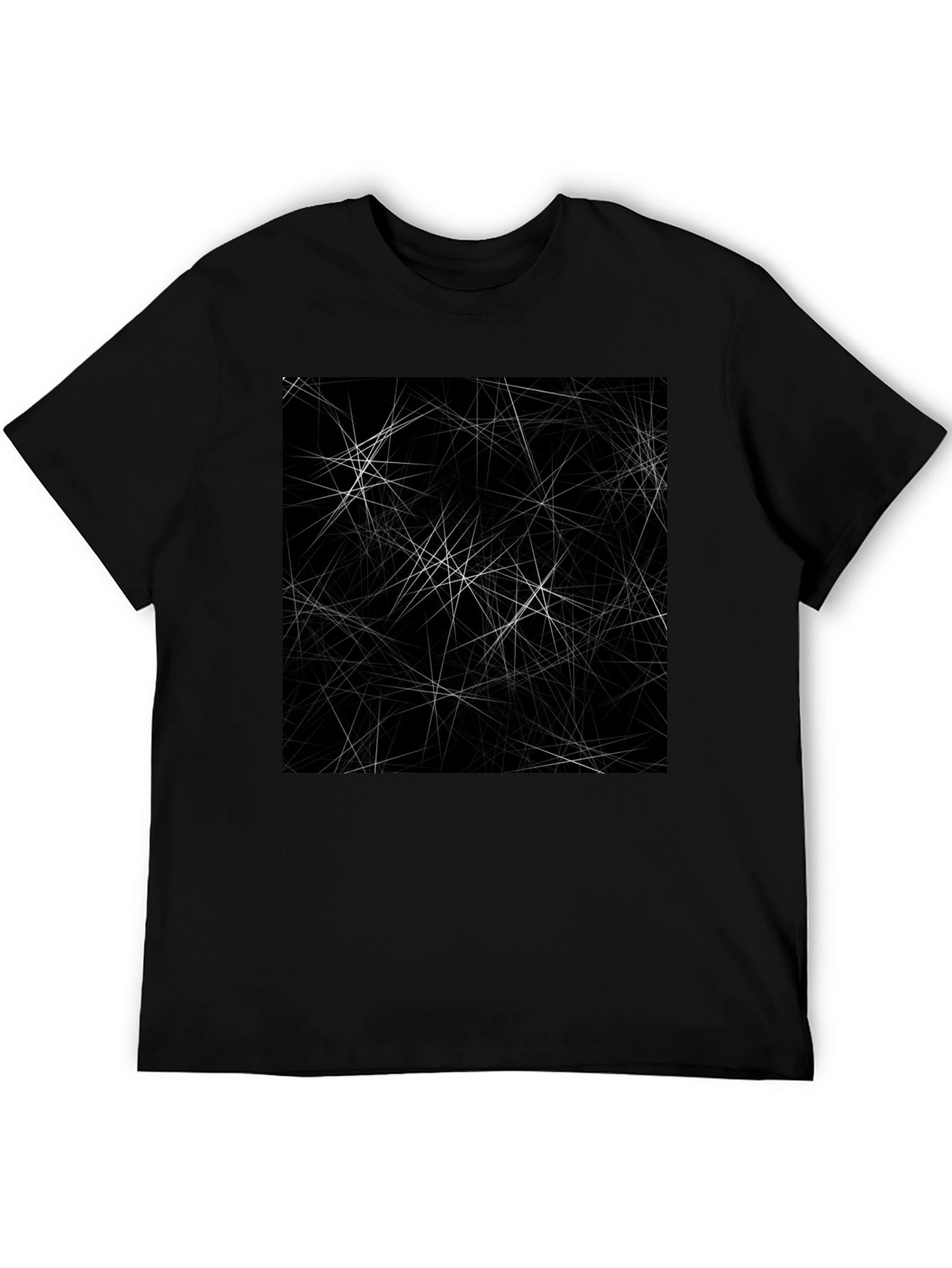 Abstract Line Art Black T-Shirt