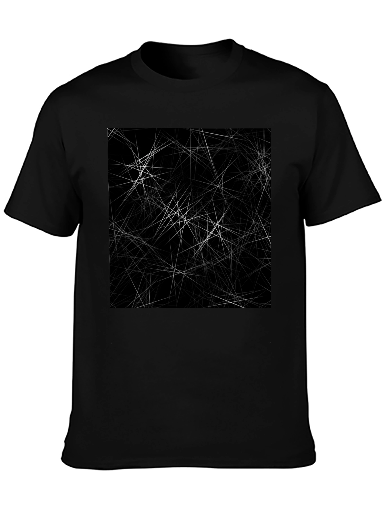Abstract Line Art Black T-Shirt
