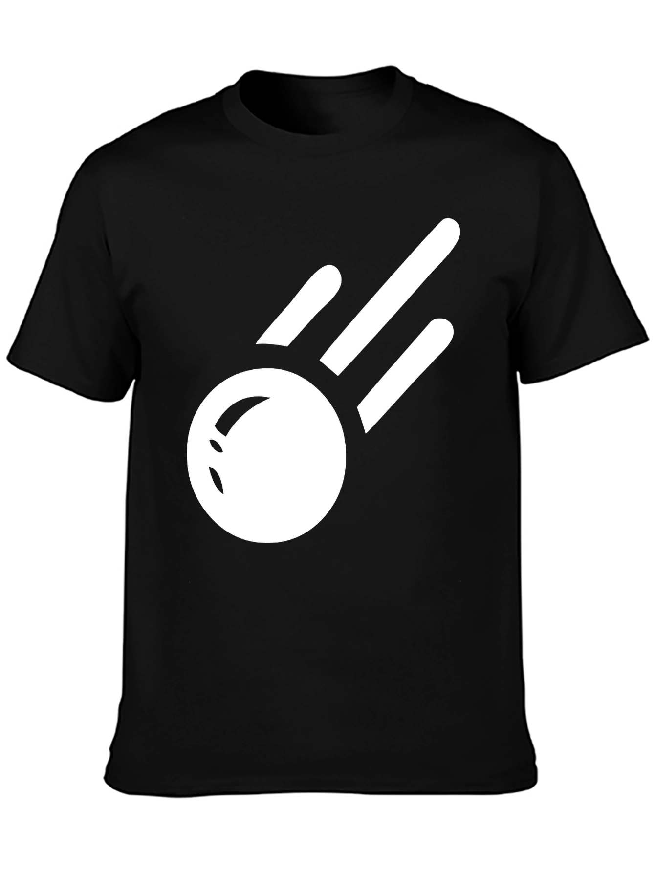 Stylish Black T-Shirt with Comet Graphic