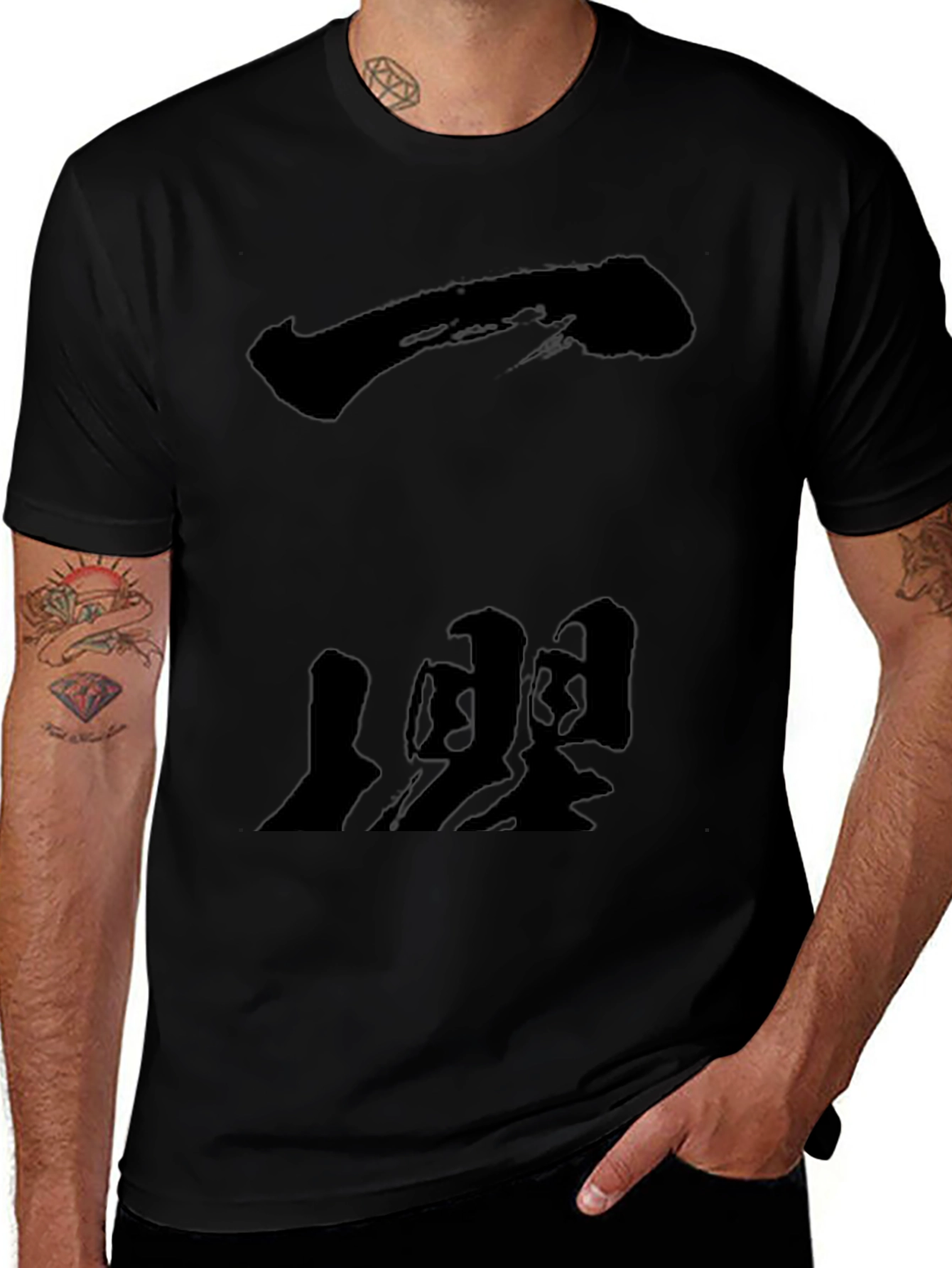 Abstract Black Graphic T-Shirt