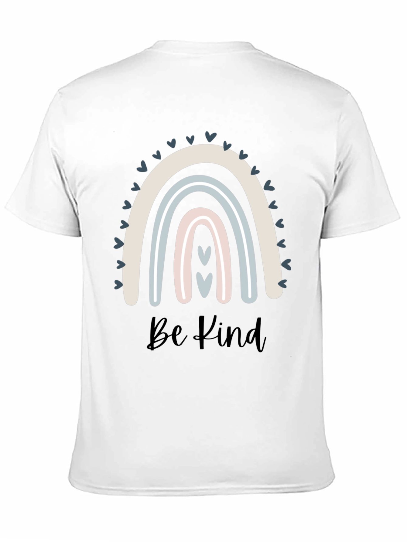 Be Kind Rainbow Graphic Tee - Black Cotton T-Shirt
