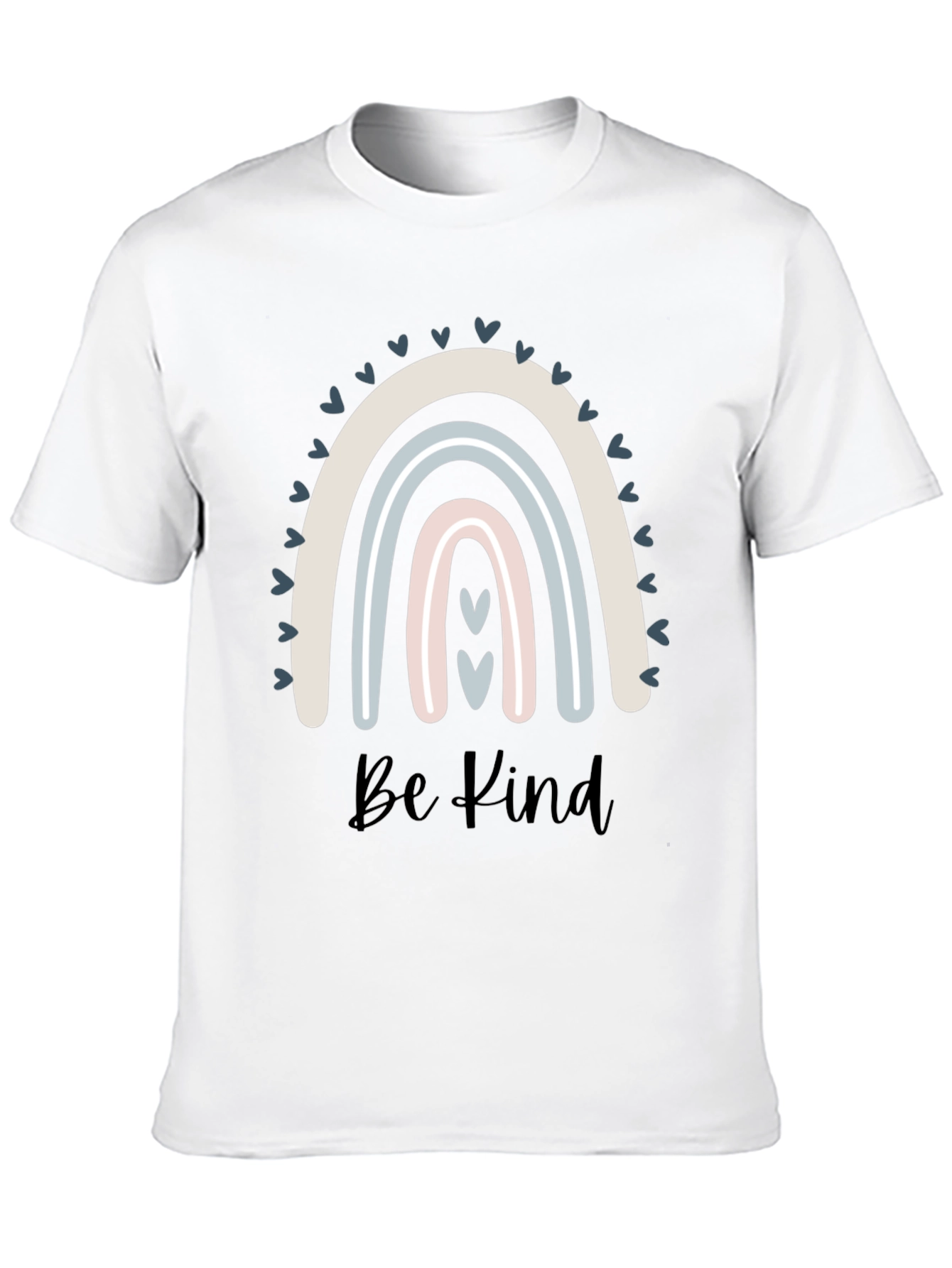 Be Kind Rainbow Graphic Tee - Black Cotton T-Shirt