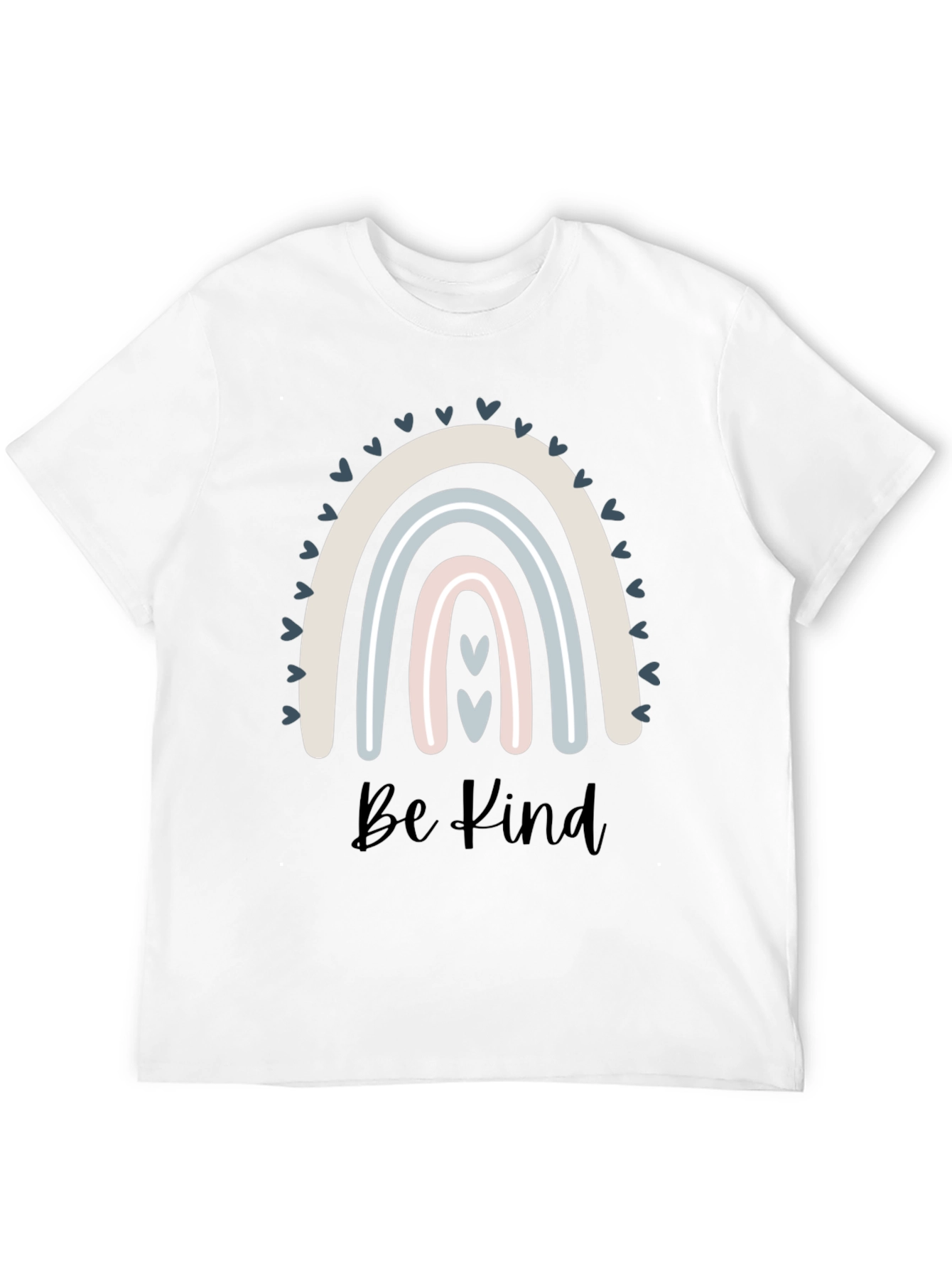 Be Kind Rainbow Graphic Tee - Black Cotton T-Shirt