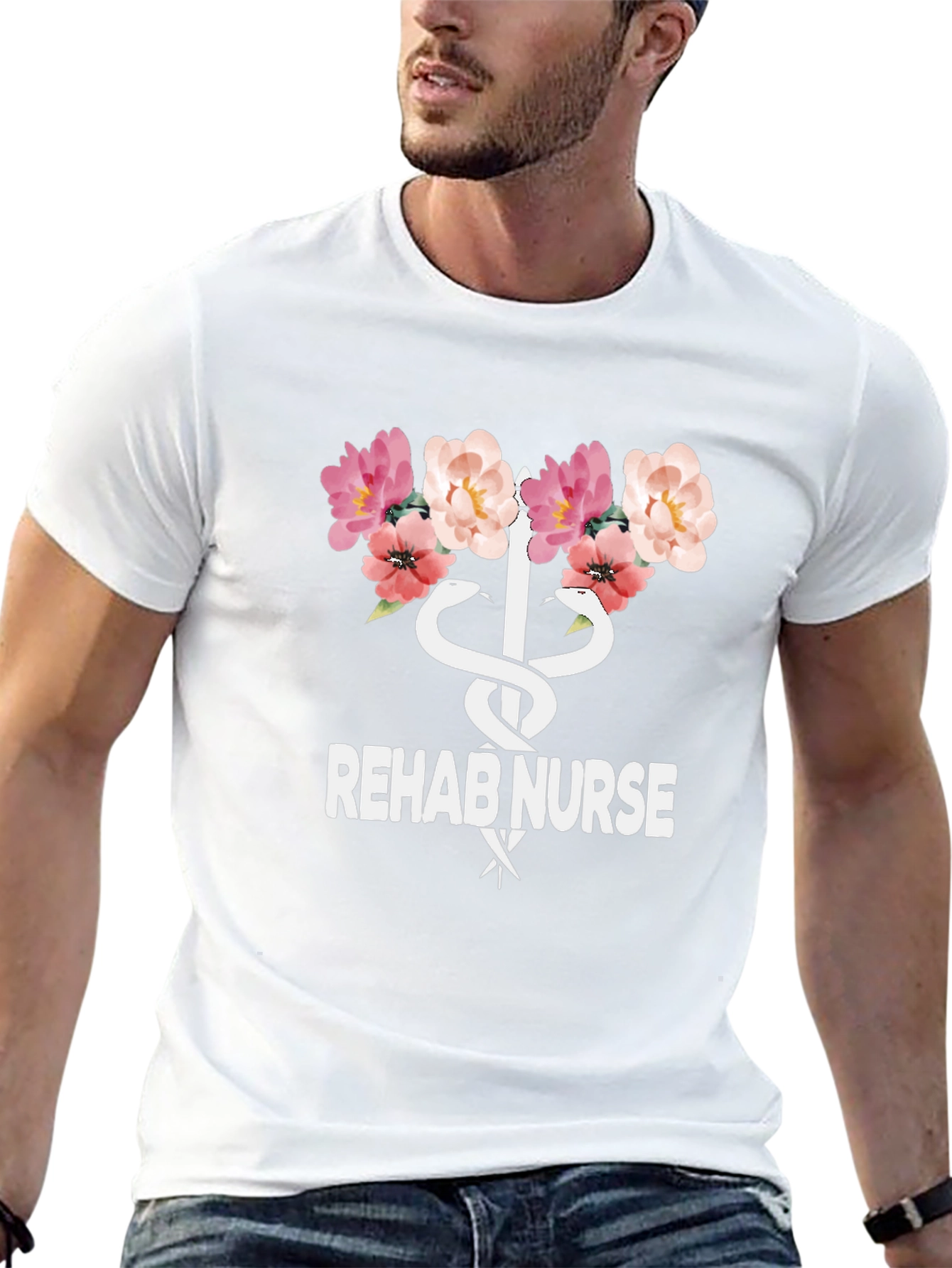 Rehab Nurse Floral Graphic T-Shirt - Unisex