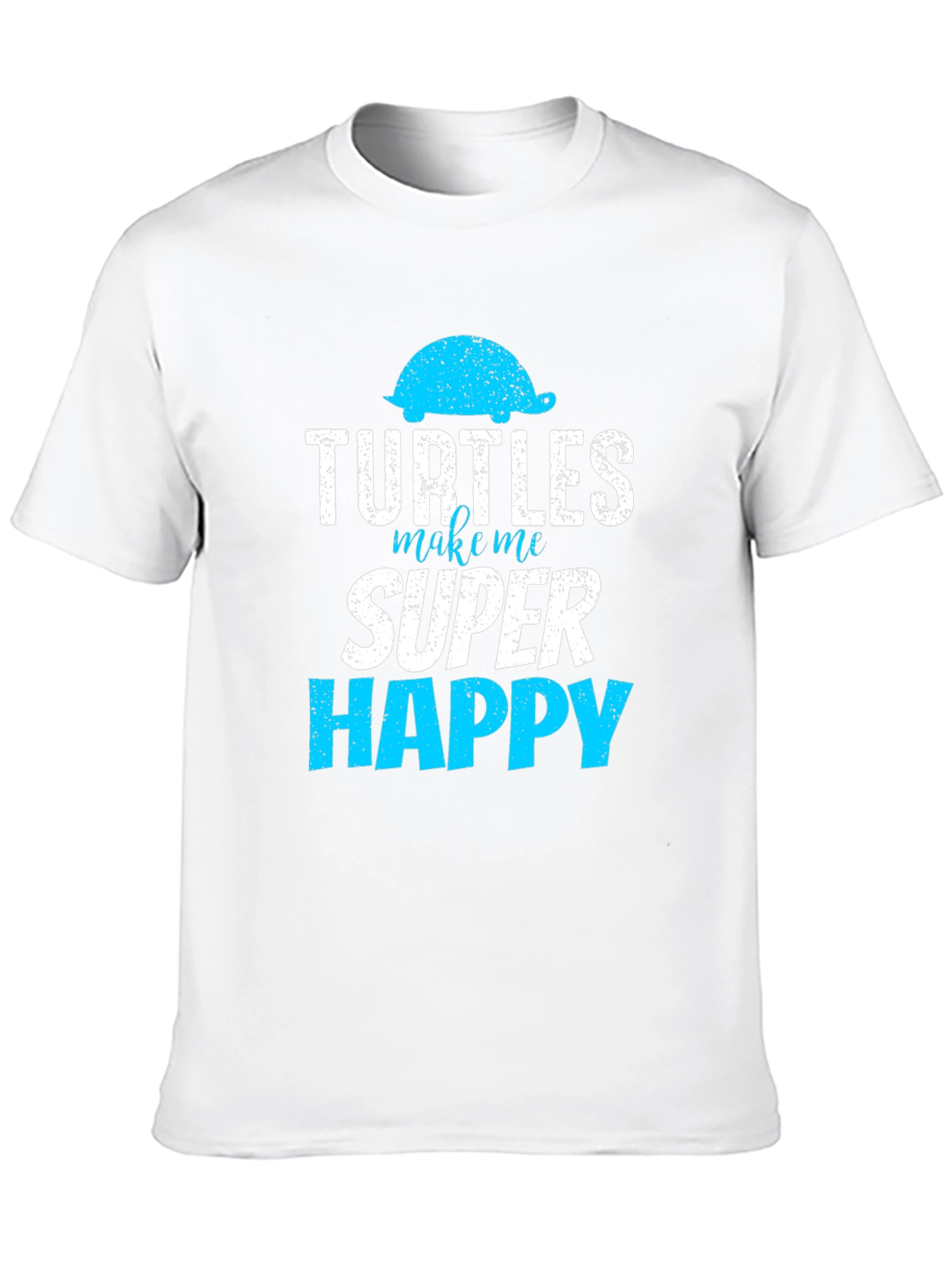 Turtles Make Me Super Happy Black Graphic T-Shirt