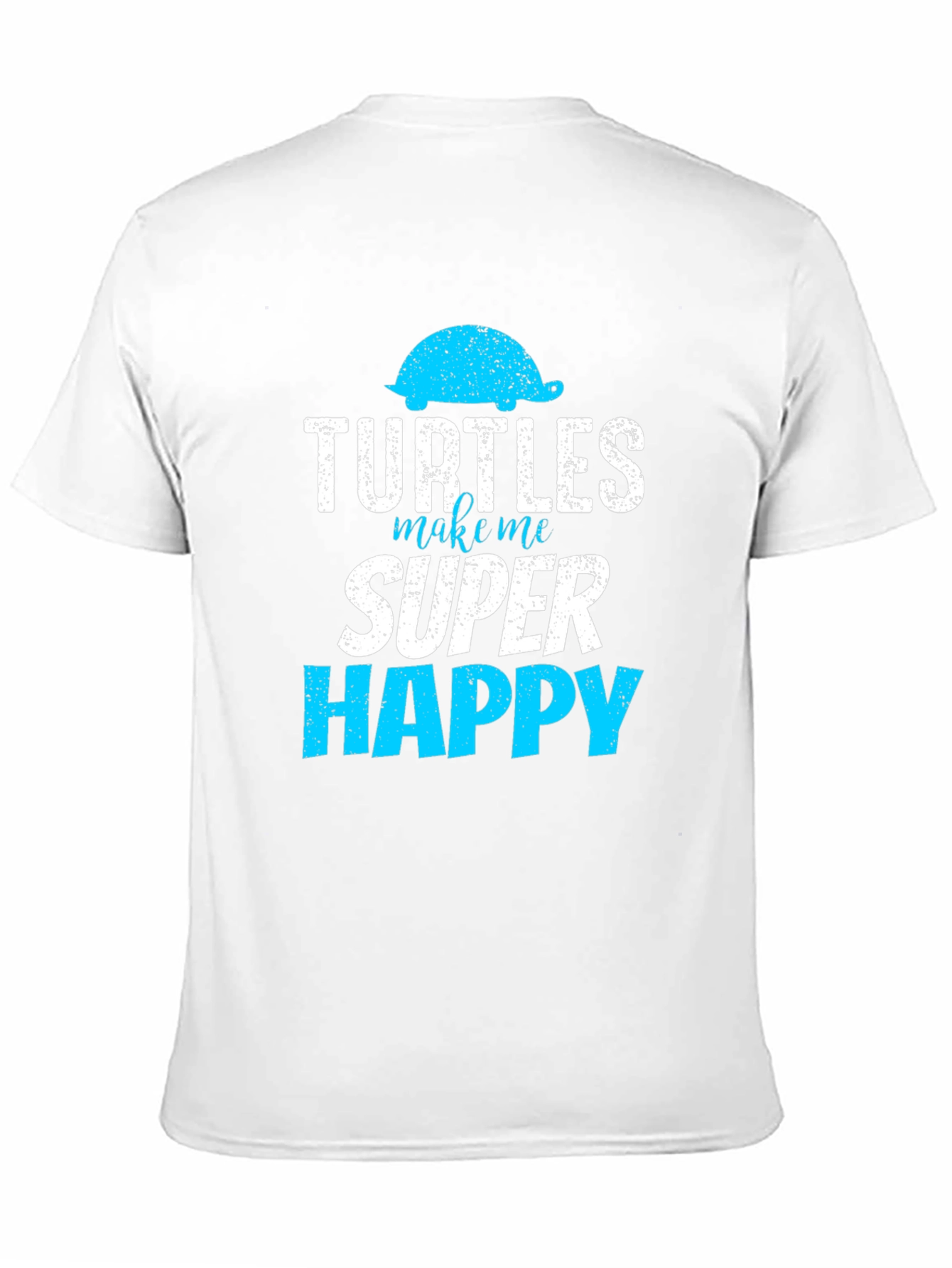 Turtles Make Me Super Happy Black Graphic T-Shirt