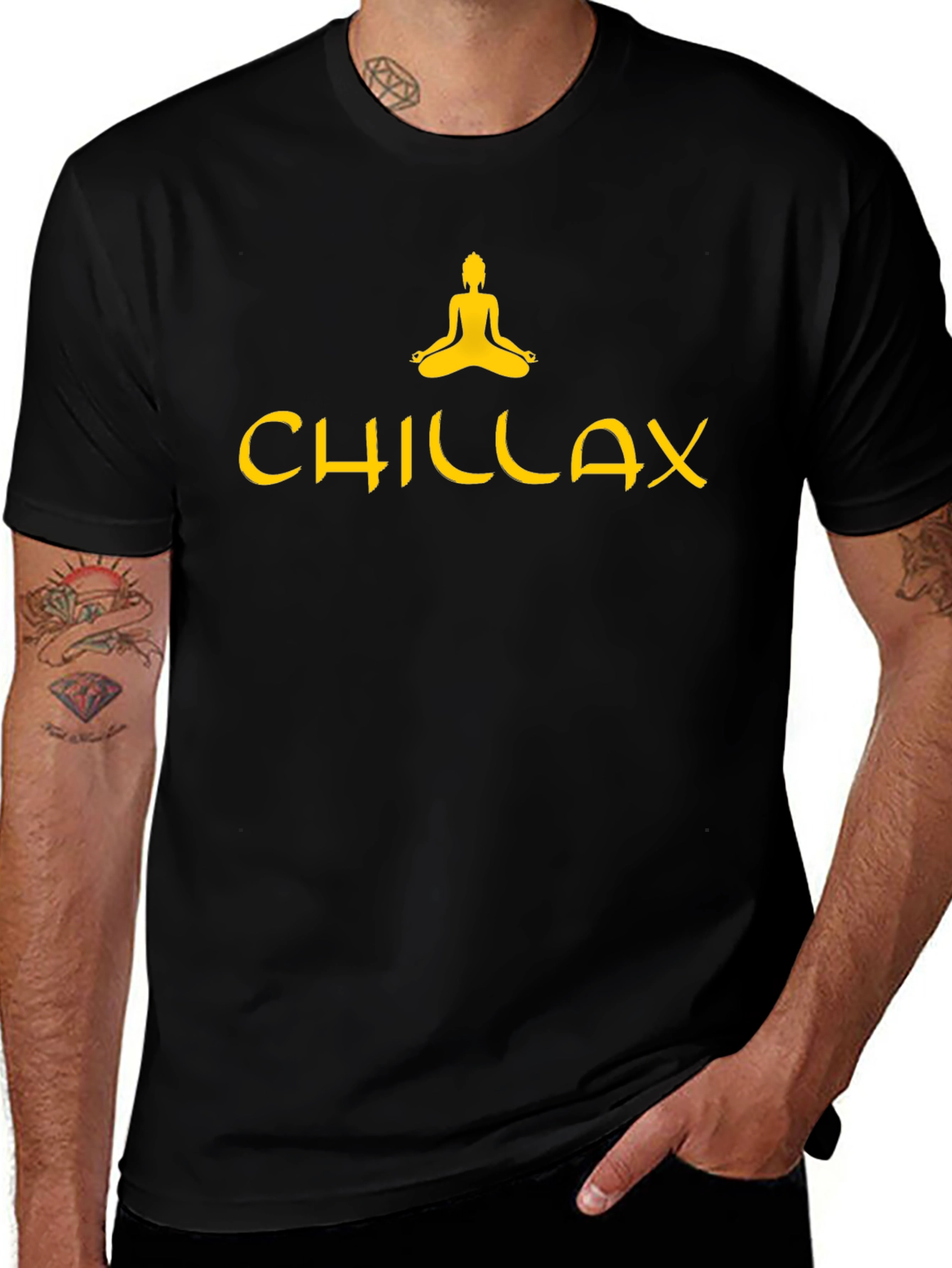 Chillax Graphic Tee - Relaxed Fit Black T-Shirt