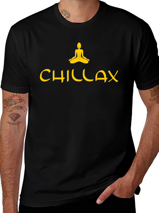 Chillax Graphic Tee - Relaxed Fit Black T-Shirt