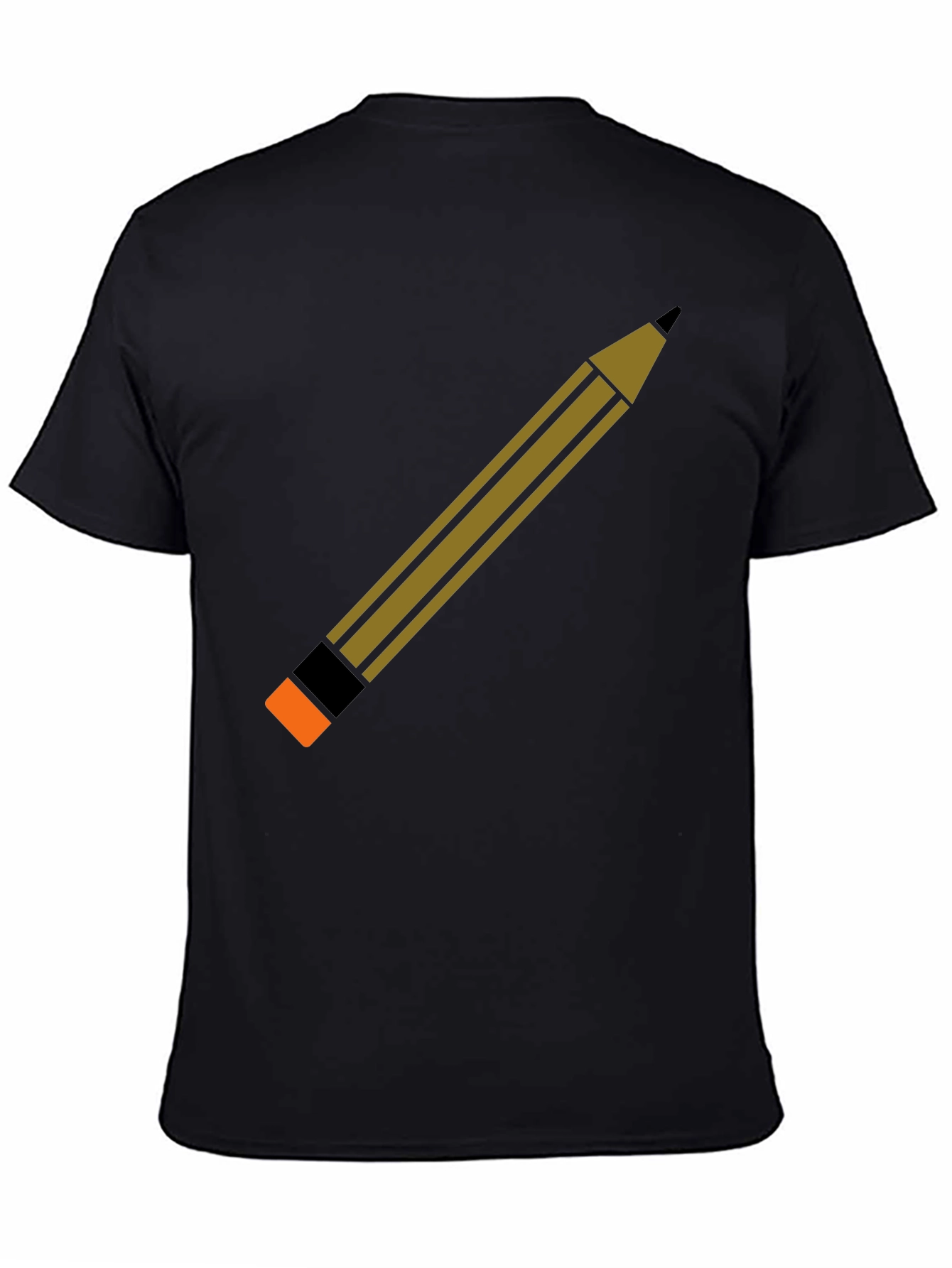 Pencil Graphic Black T-Shirt - Creative Design
