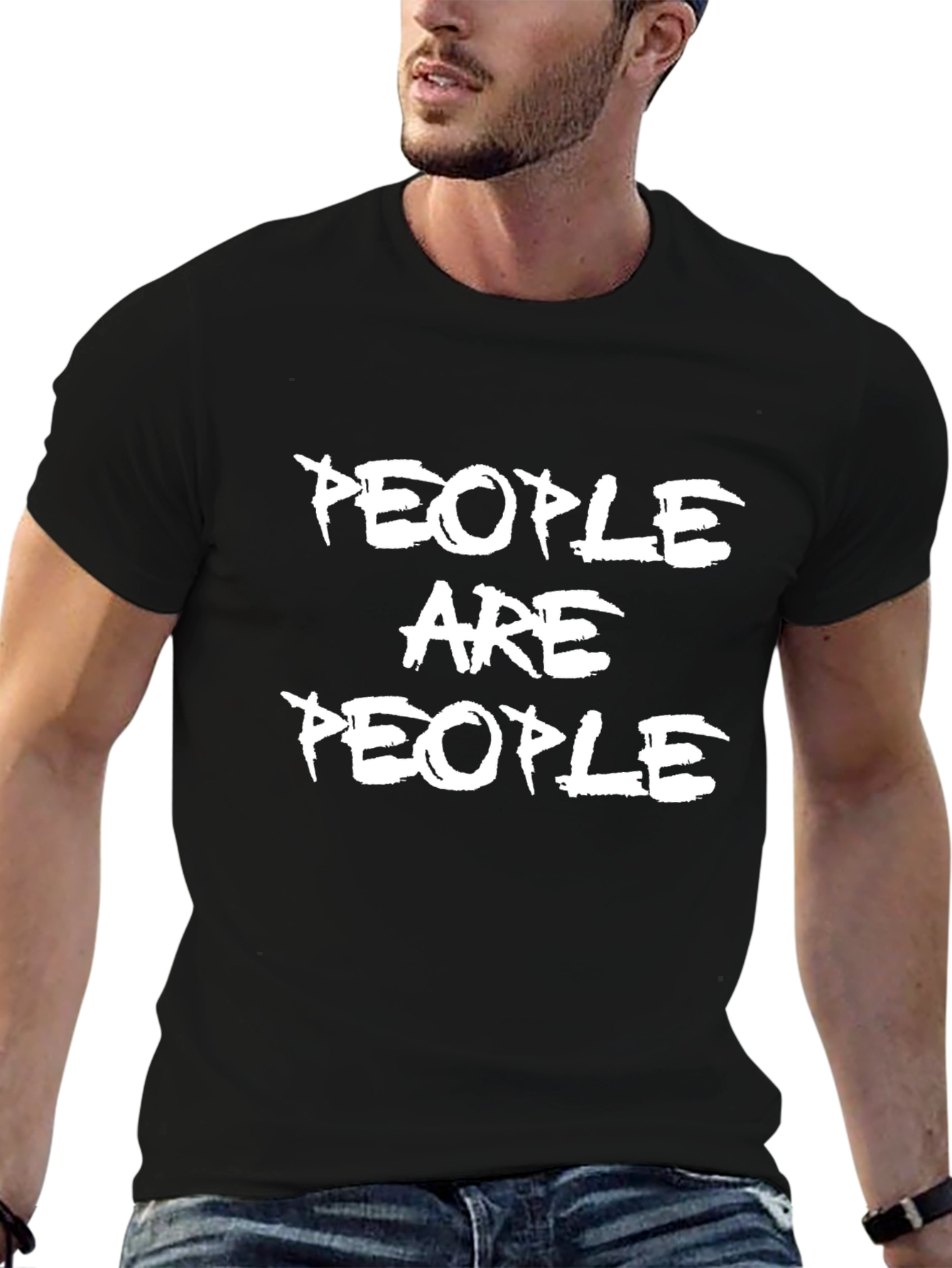 People Are People Graphic Tee - Black Cotton Blend