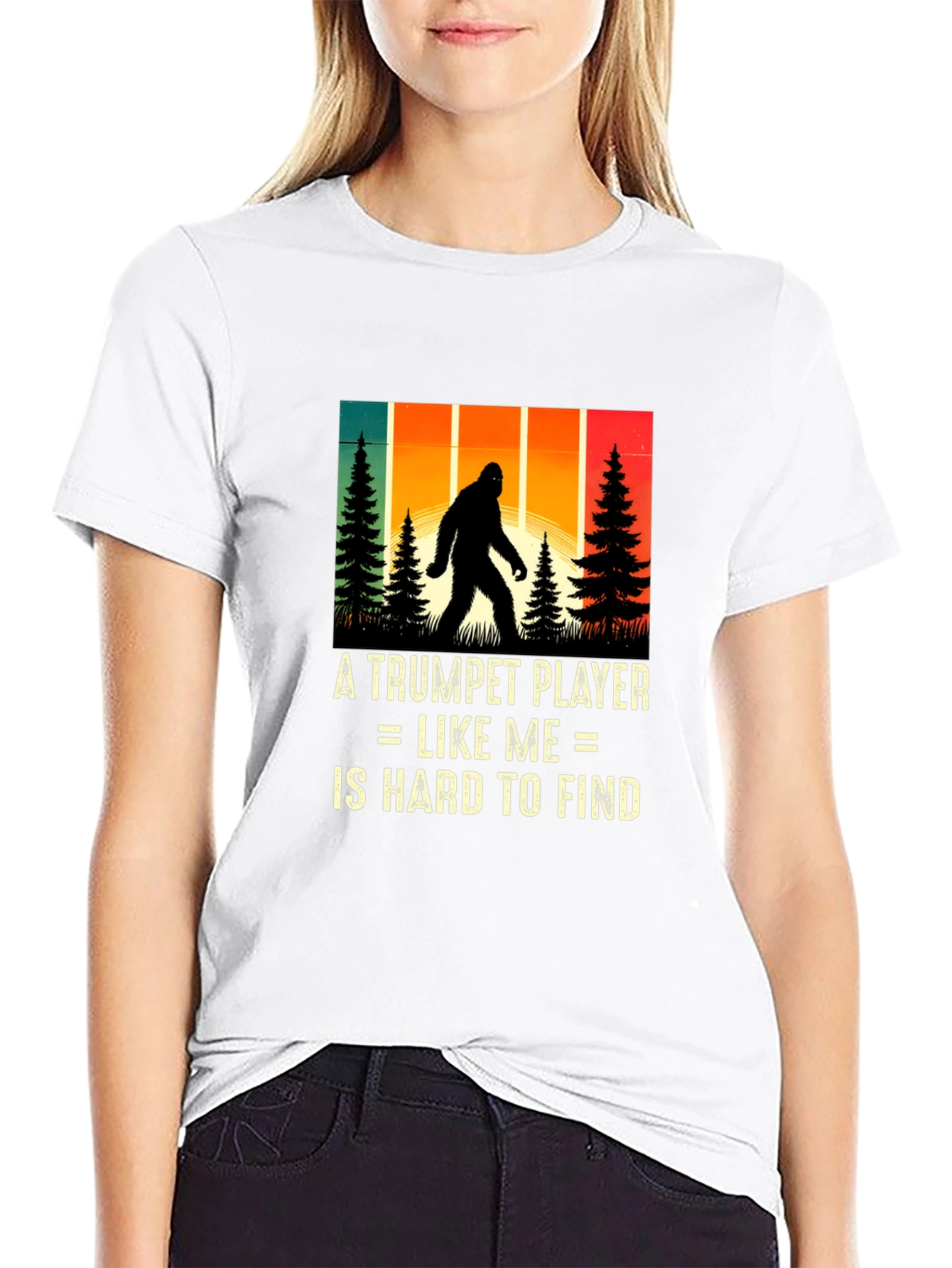 Trumpet Player Bigfoot Graphic Tee - Hard to Find