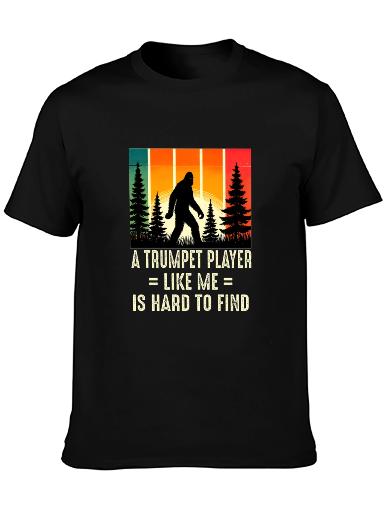 Trumpet Player Bigfoot Graphic Tee - Hard to Find
