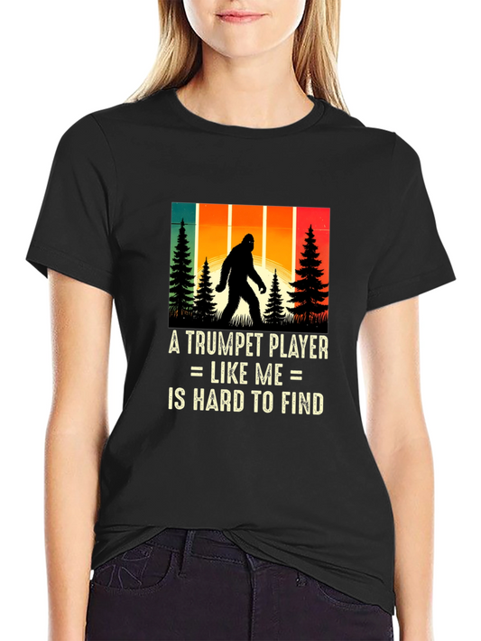 Trumpet Player Bigfoot Graphic Tee - Hard to Find