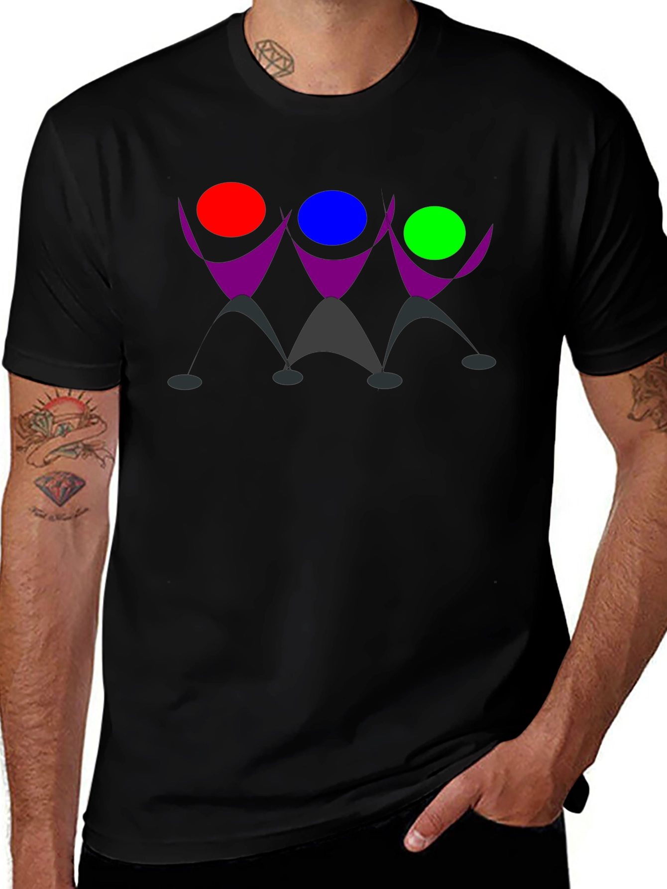 Geometric Figure Black T-Shirt