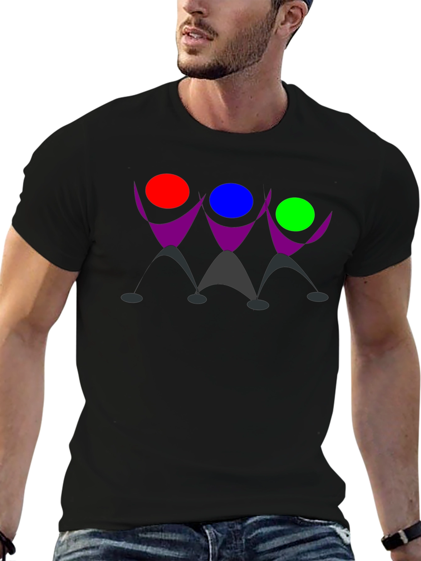 Geometric Figure Black T-Shirt