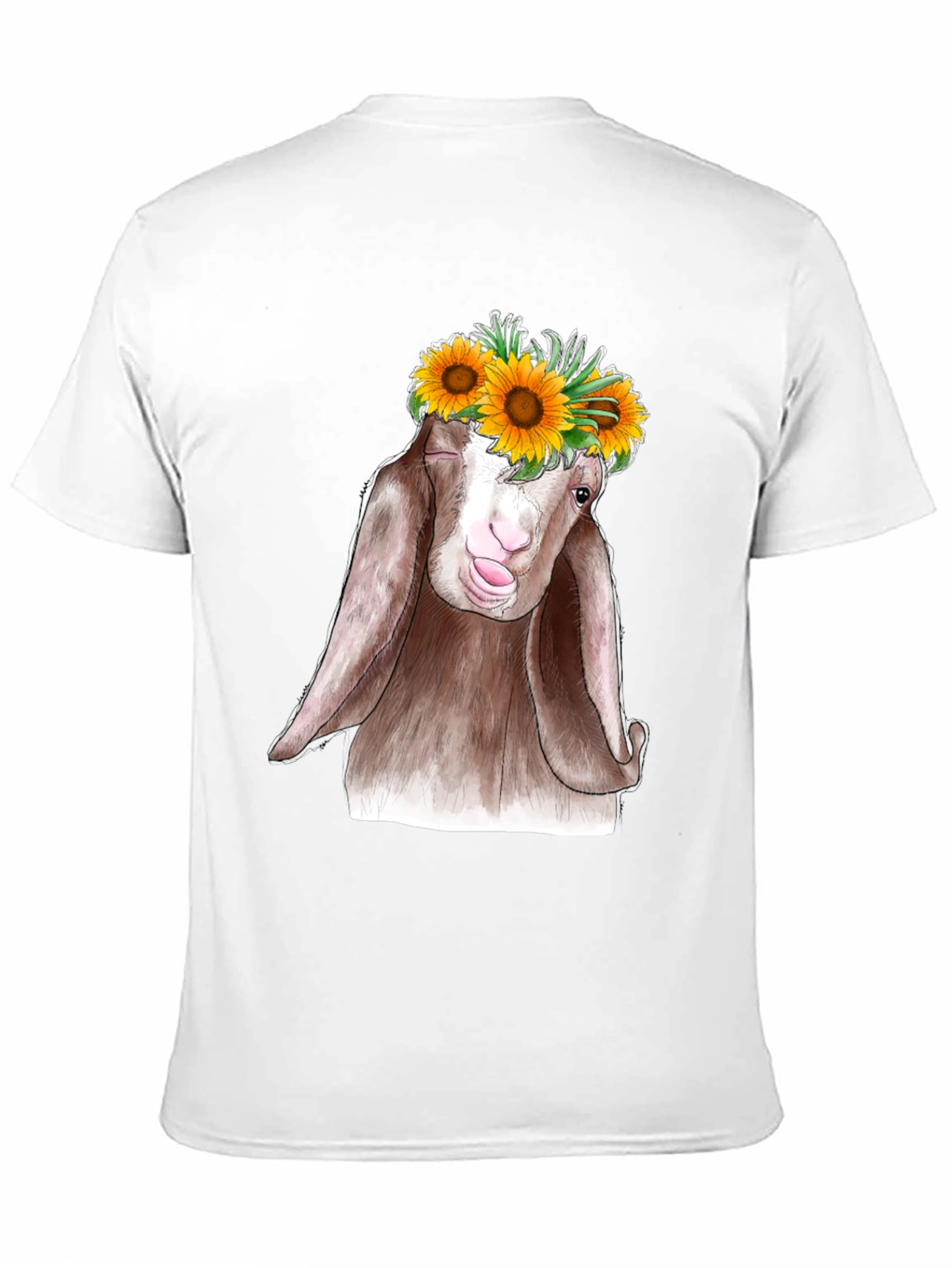 Goat Sunflower T-Shirt - Whimsical Graphic Tee