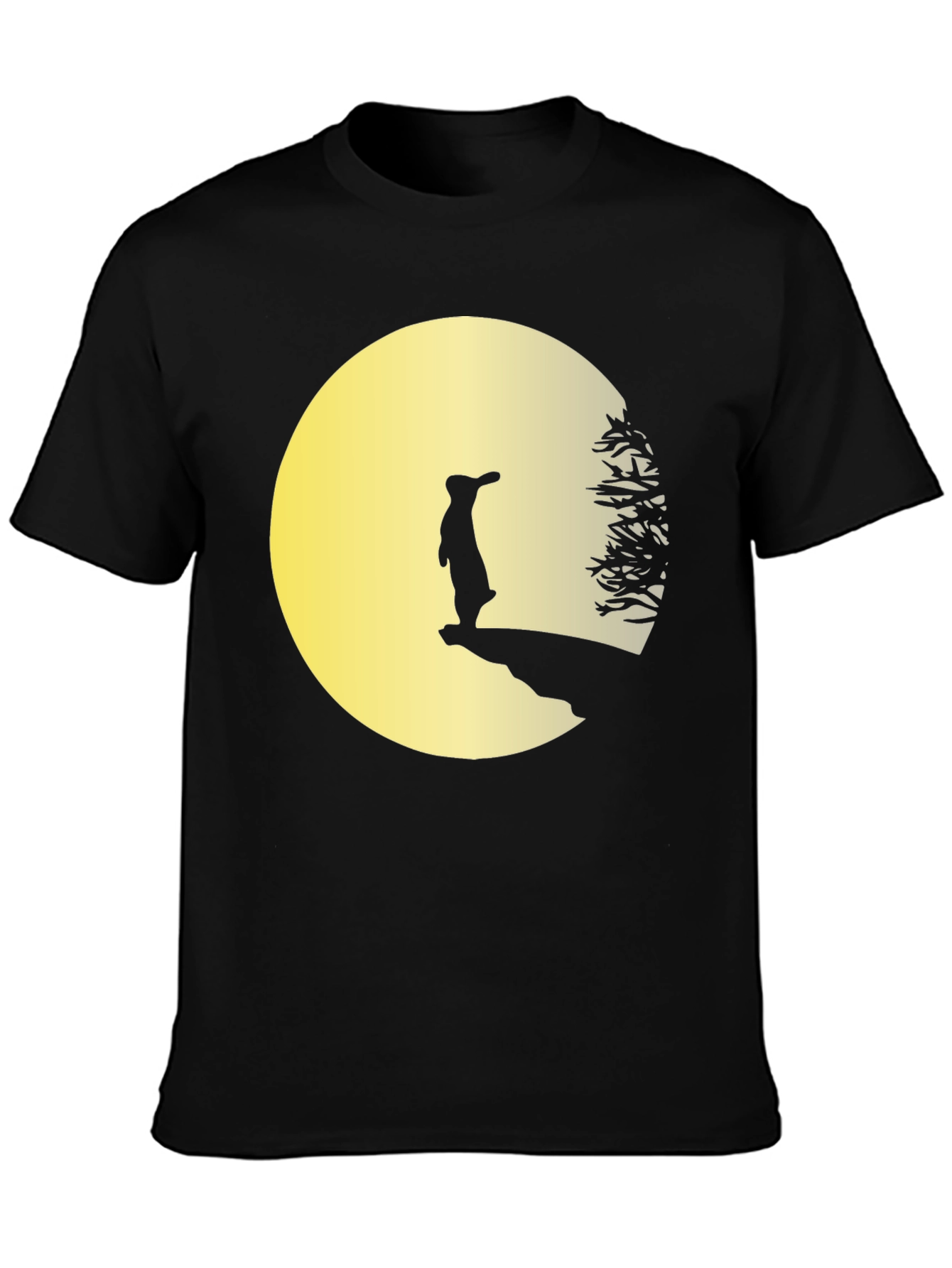 Silhouette Moon Gazing Rabbit Graphic Tee