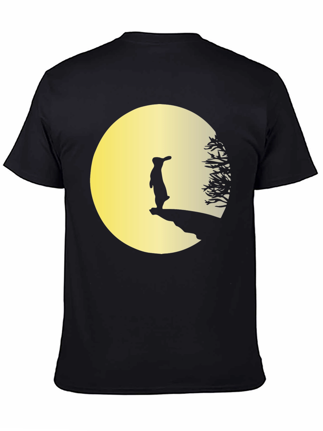 Silhouette Moon Gazing Rabbit Graphic Tee