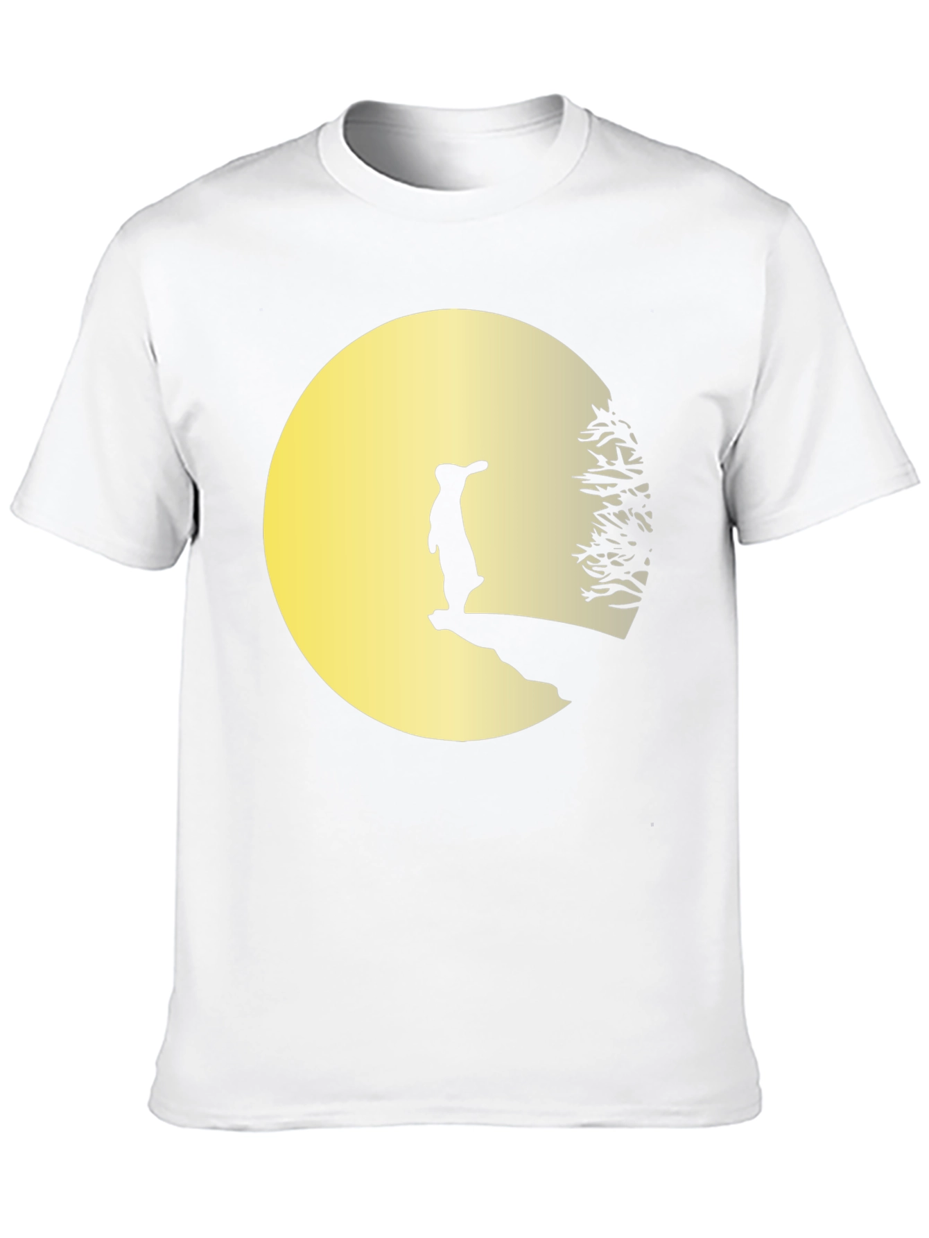 Silhouette Moon Gazing Rabbit Graphic Tee